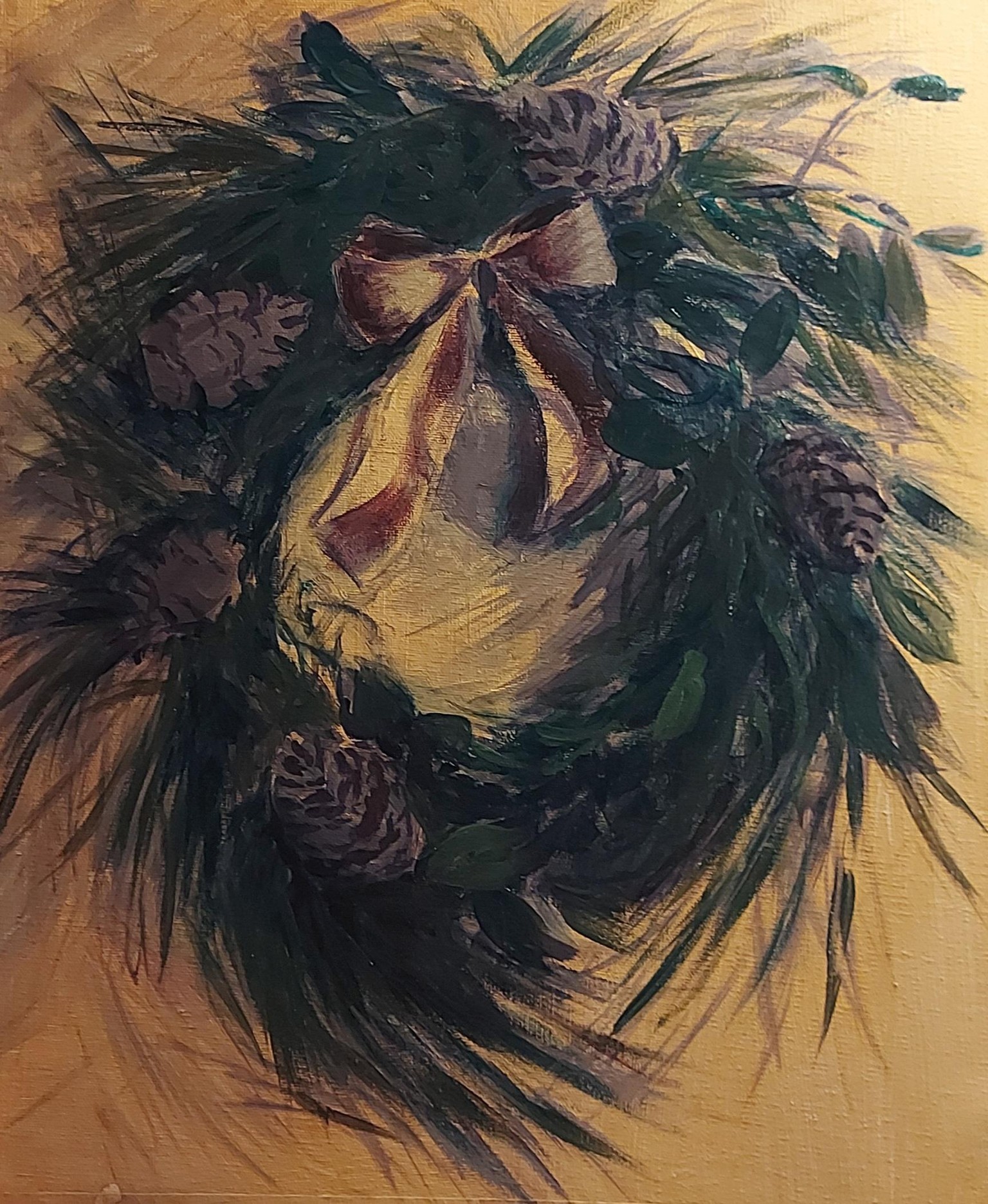 Beginning Acrylics: Christmas Wreath Decor - image 4 - student project