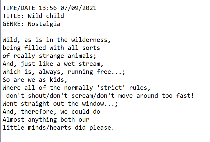 Paul Ramnora Beginner Poems - image 15 - student project
