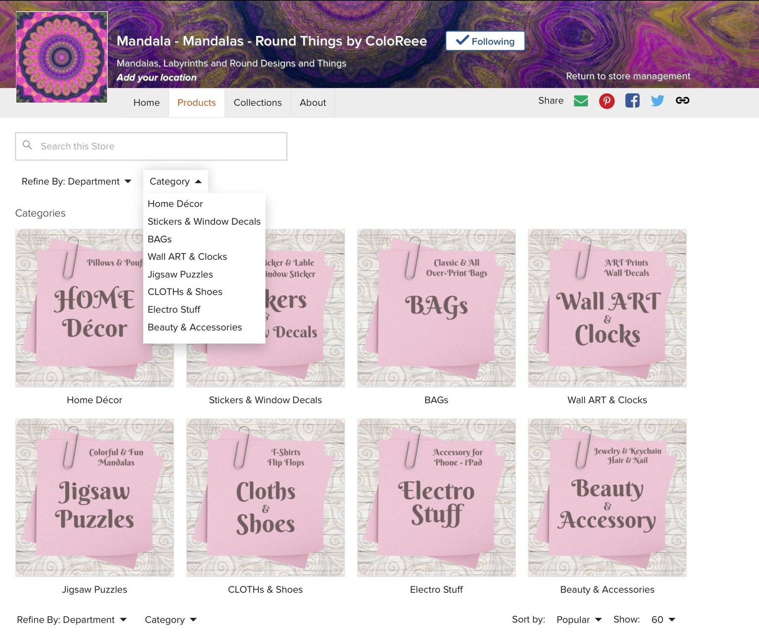 my Mandala Zazzle Store - image 1 - student project