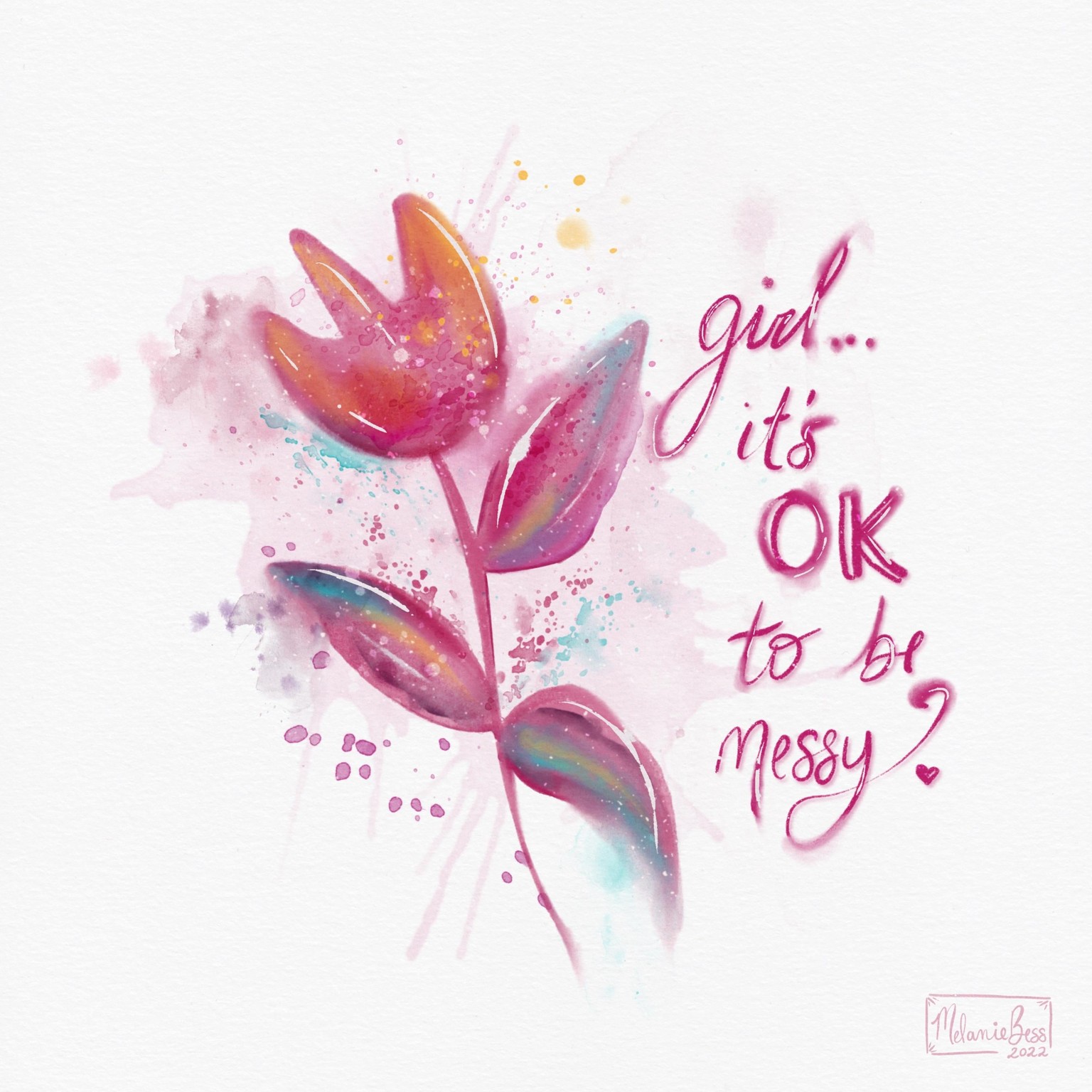 Messy Watercolor Spring Floral - image 2 - student project