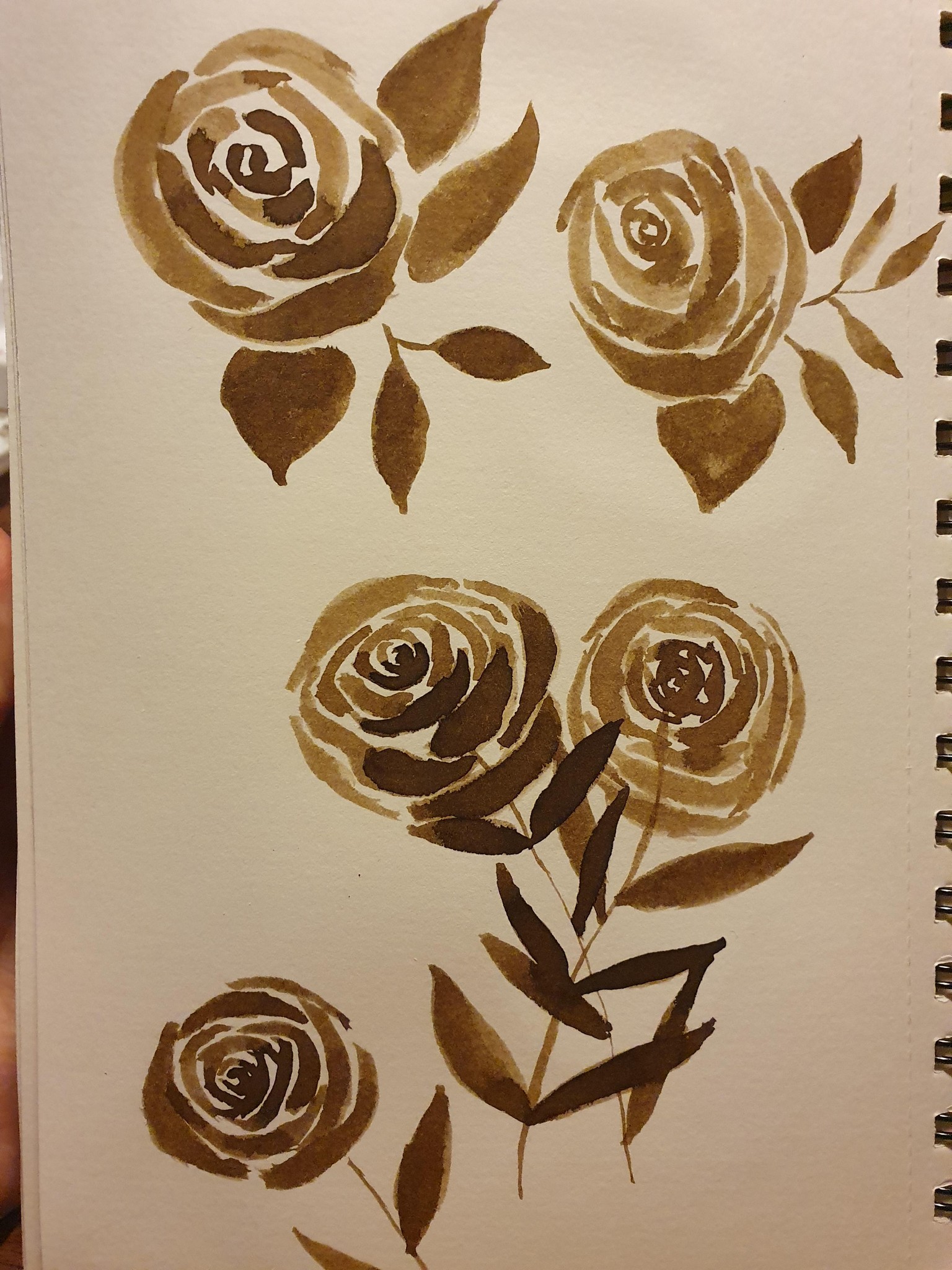 Sepia ink flowers - image 1 - student project