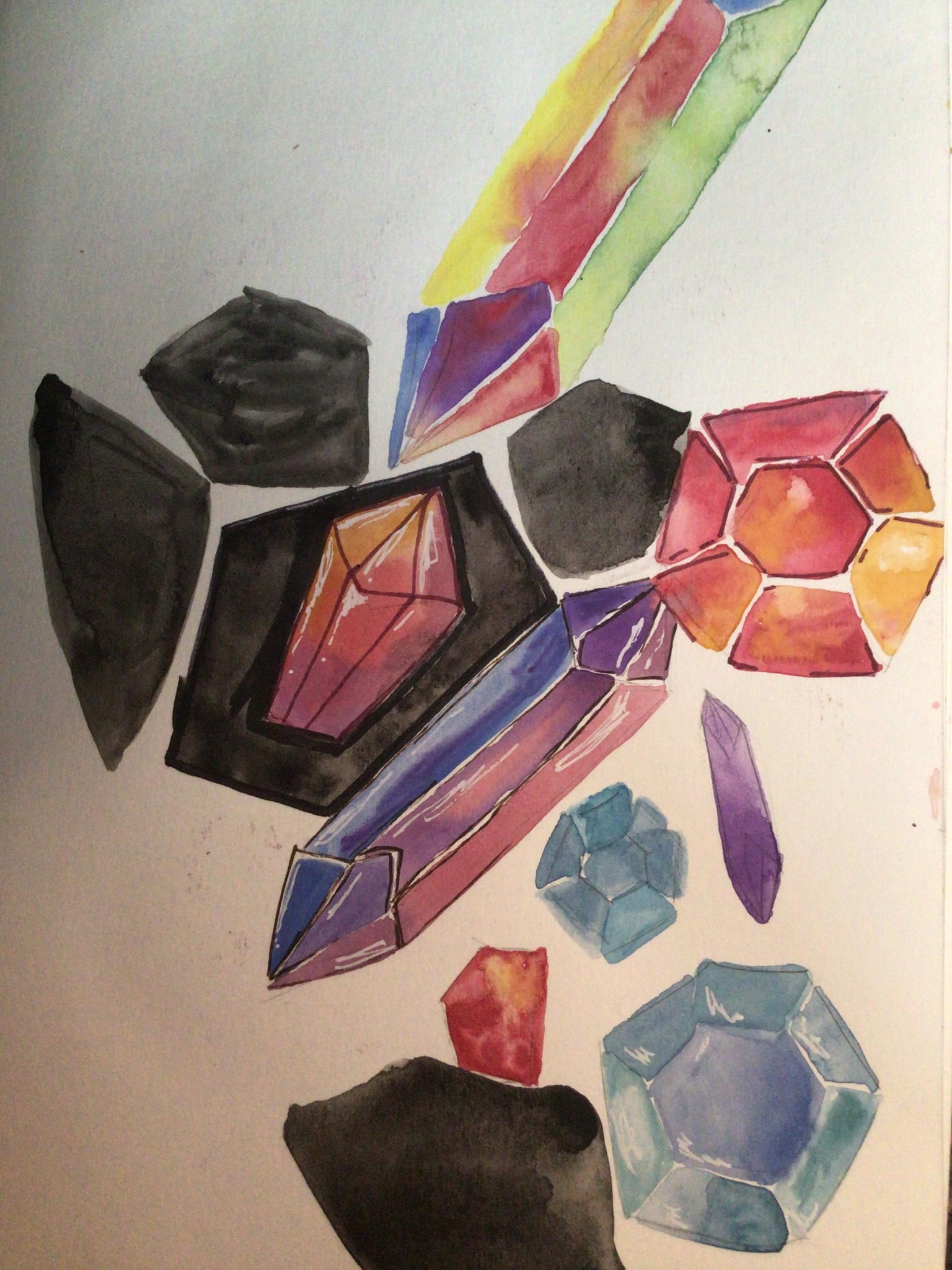 Watercolor gems - image 1 - student project
