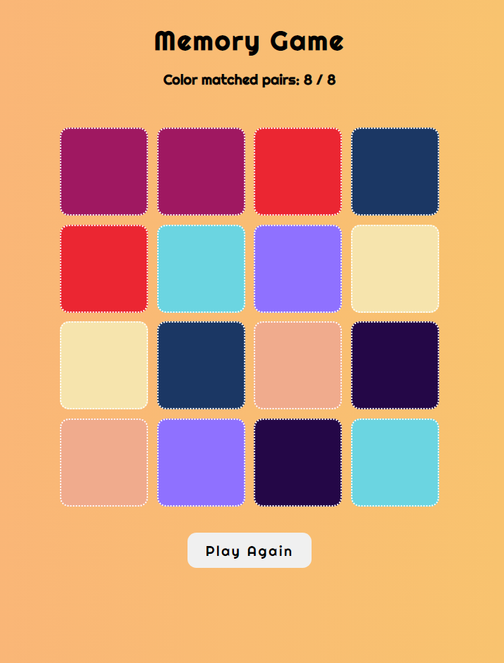 Memory Game - image 1 - student project