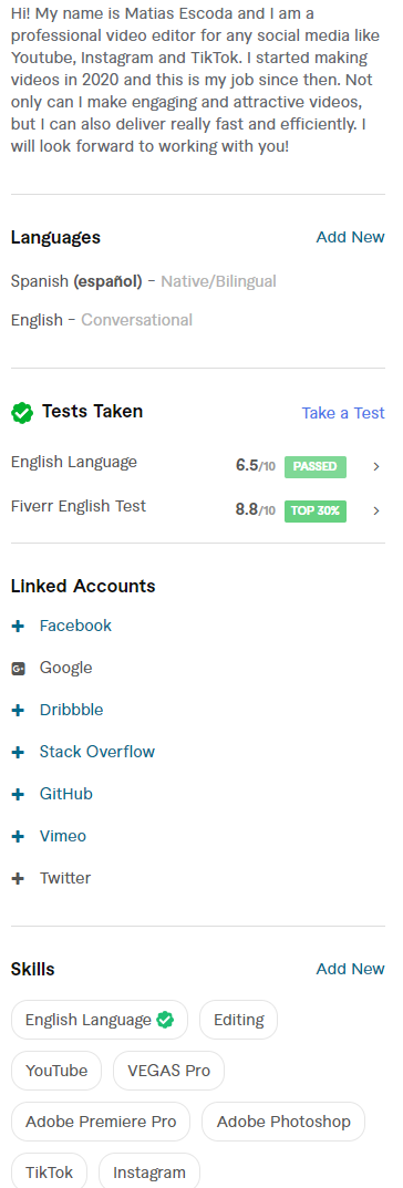 Fiverr Gig and Profile - image 2 - student project