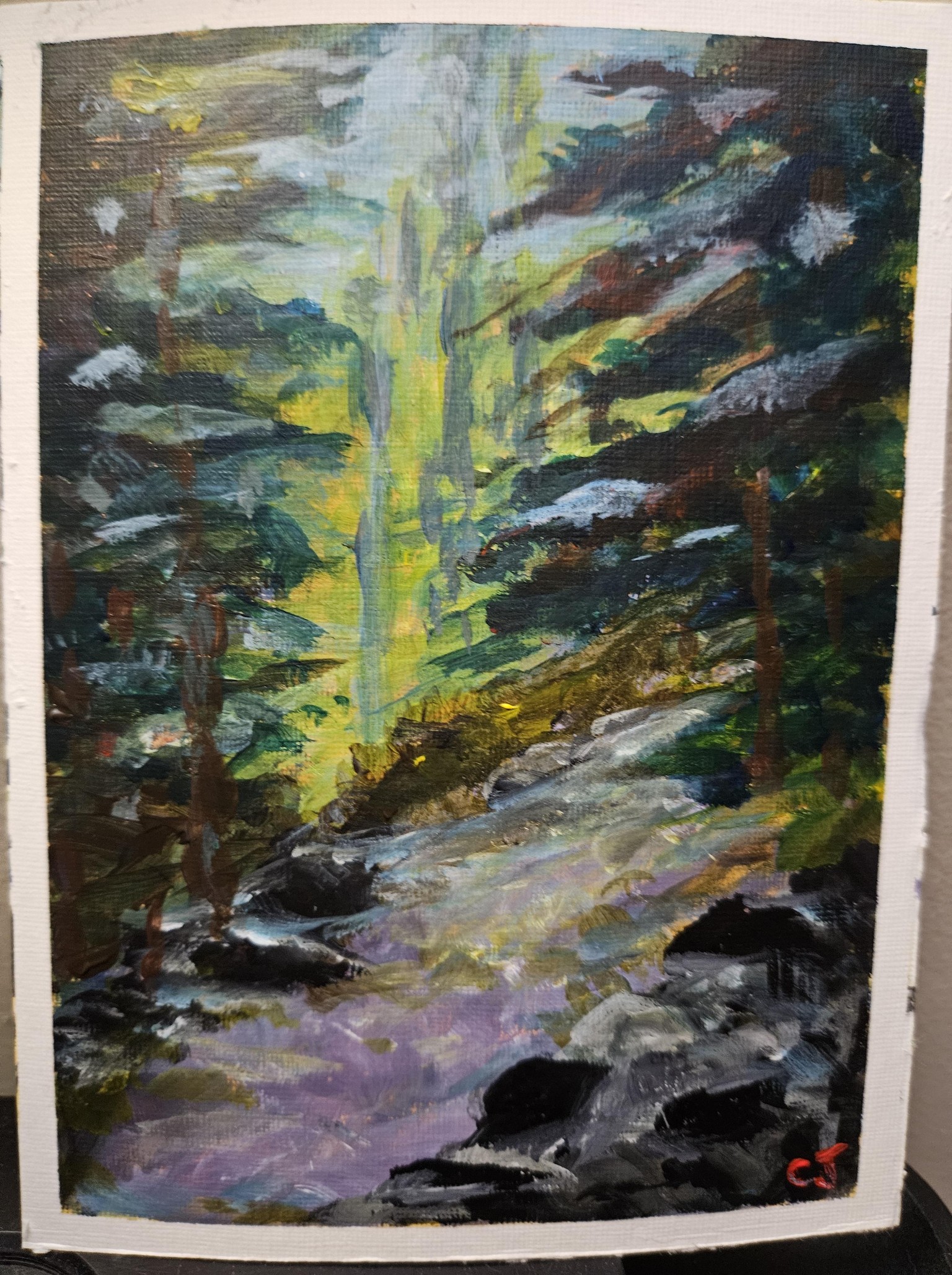 Moody forest acrylic - image 1 - student project