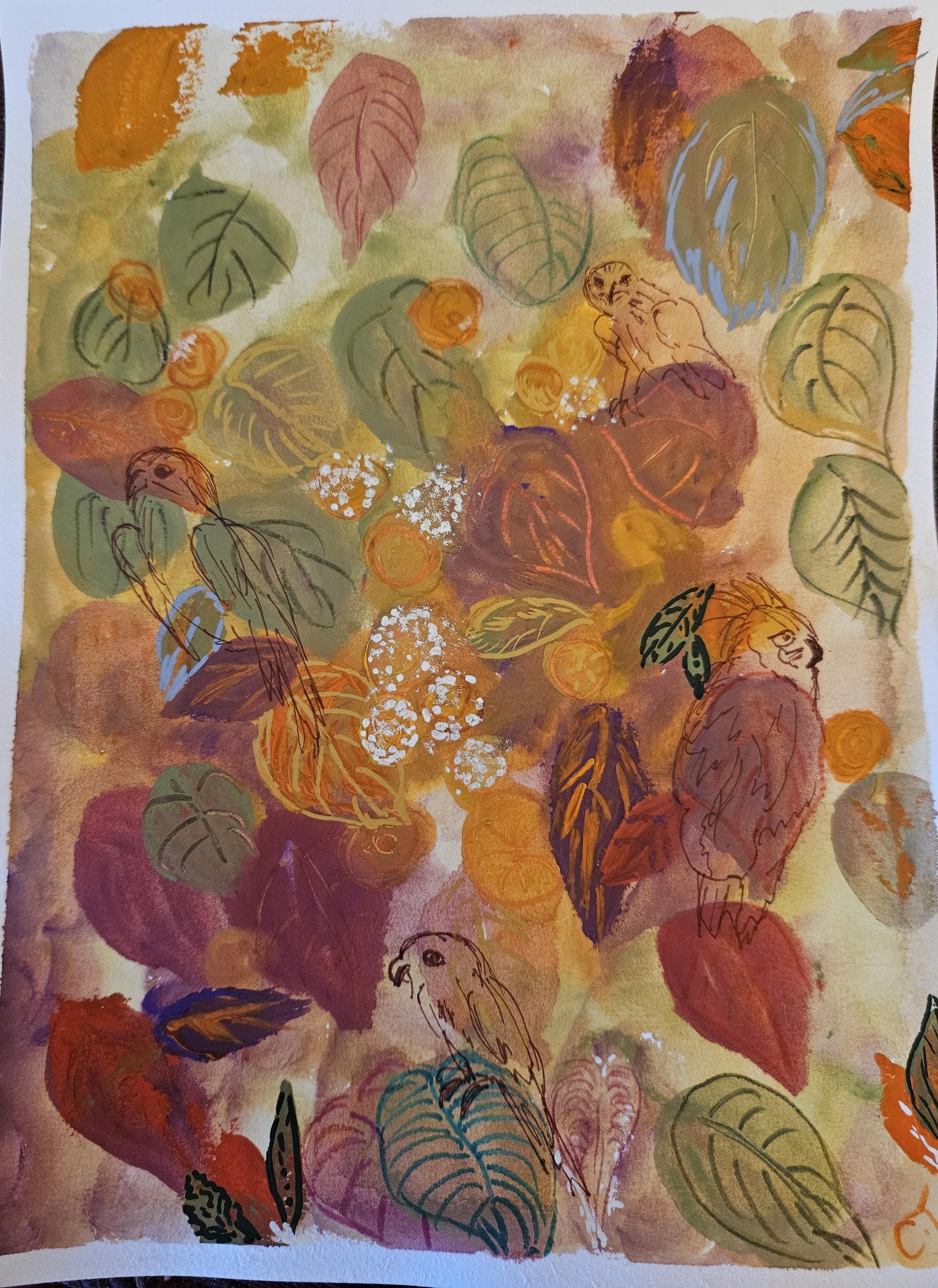 Whimsical gouache forest - image 1 - student project