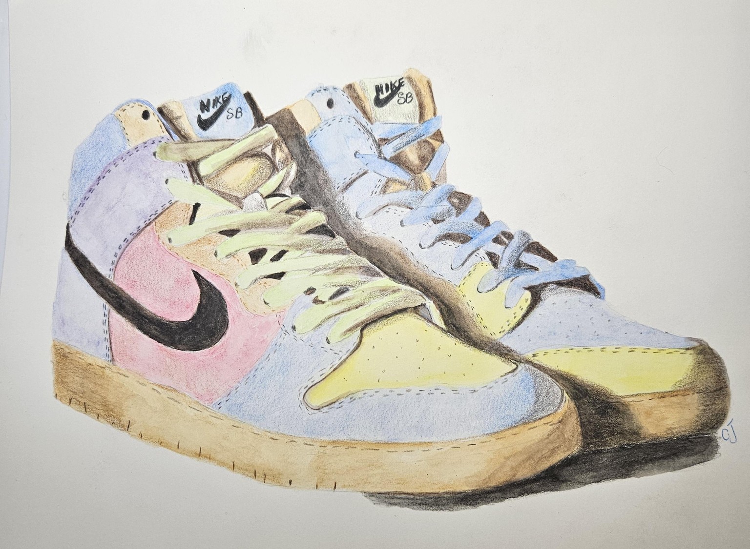 Watercolor pencils - sneakers - image 1 - student project