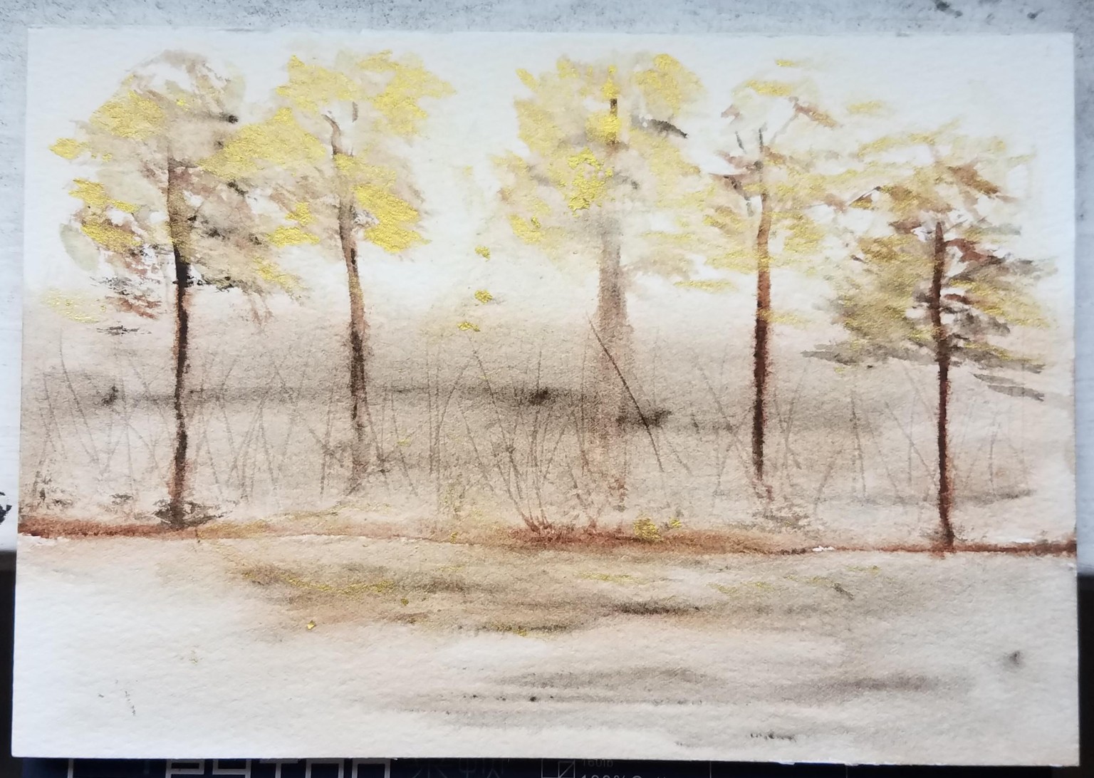 Trees with gold glaze - image 1 - student project