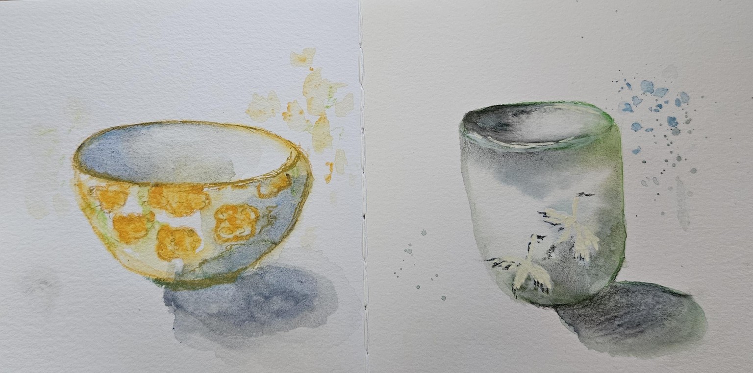 Mixed media tea cups - image 5 - student project