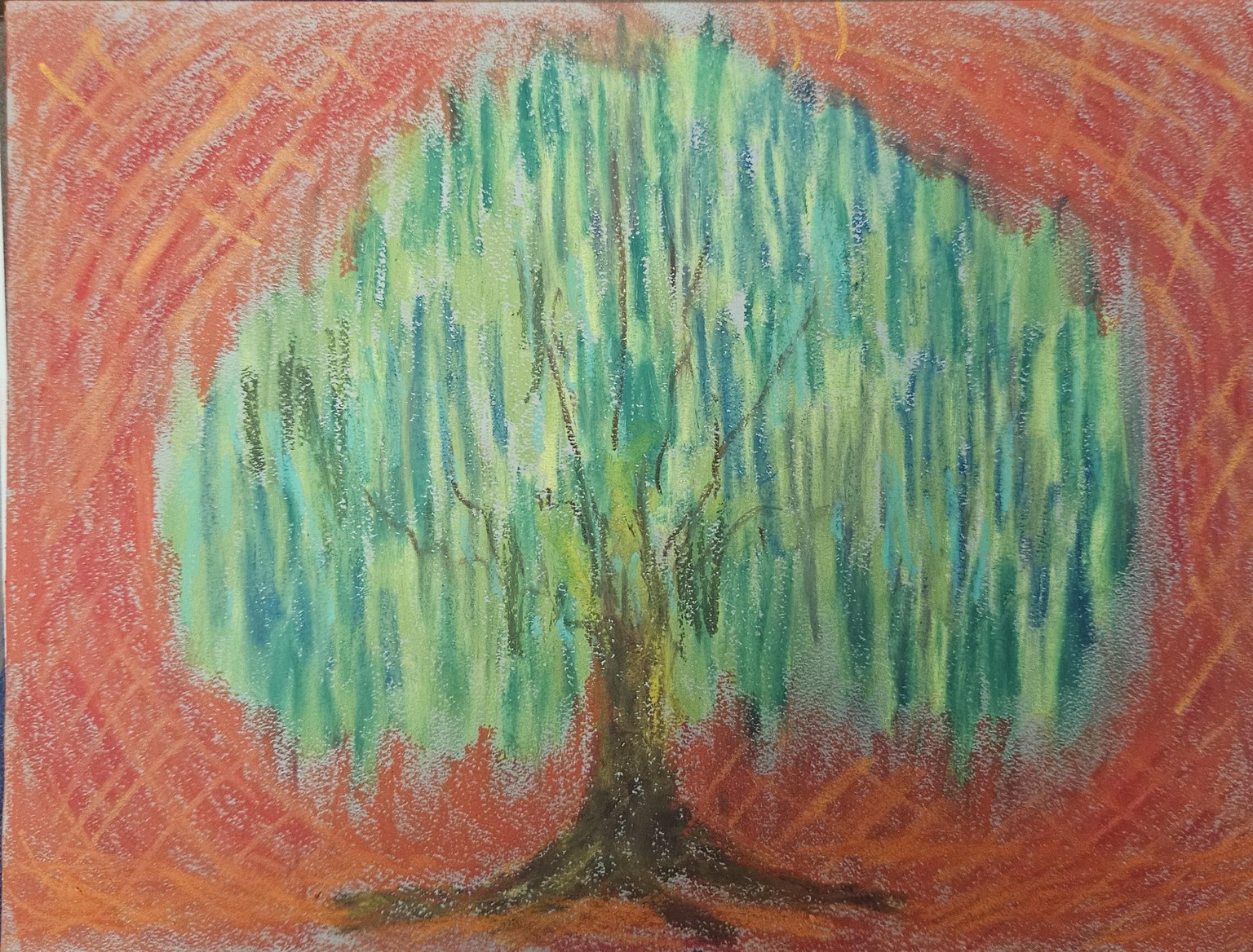 Oil pastel tree Piet mondrian - image 1 - student project