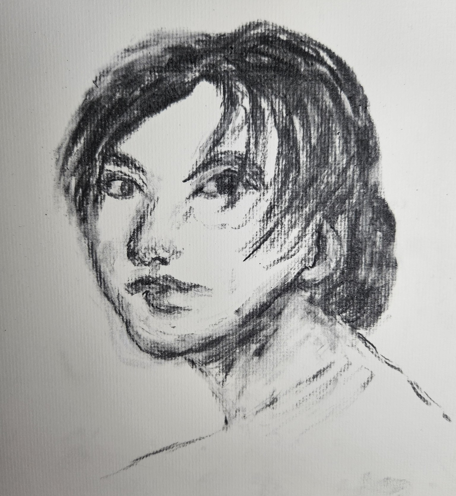 Charcoal portrait 1st time - image 1 - student project