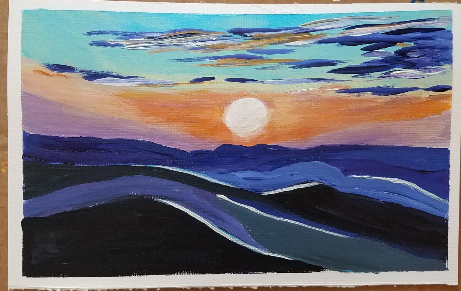 Acrylic sun scene - image 1 - student project