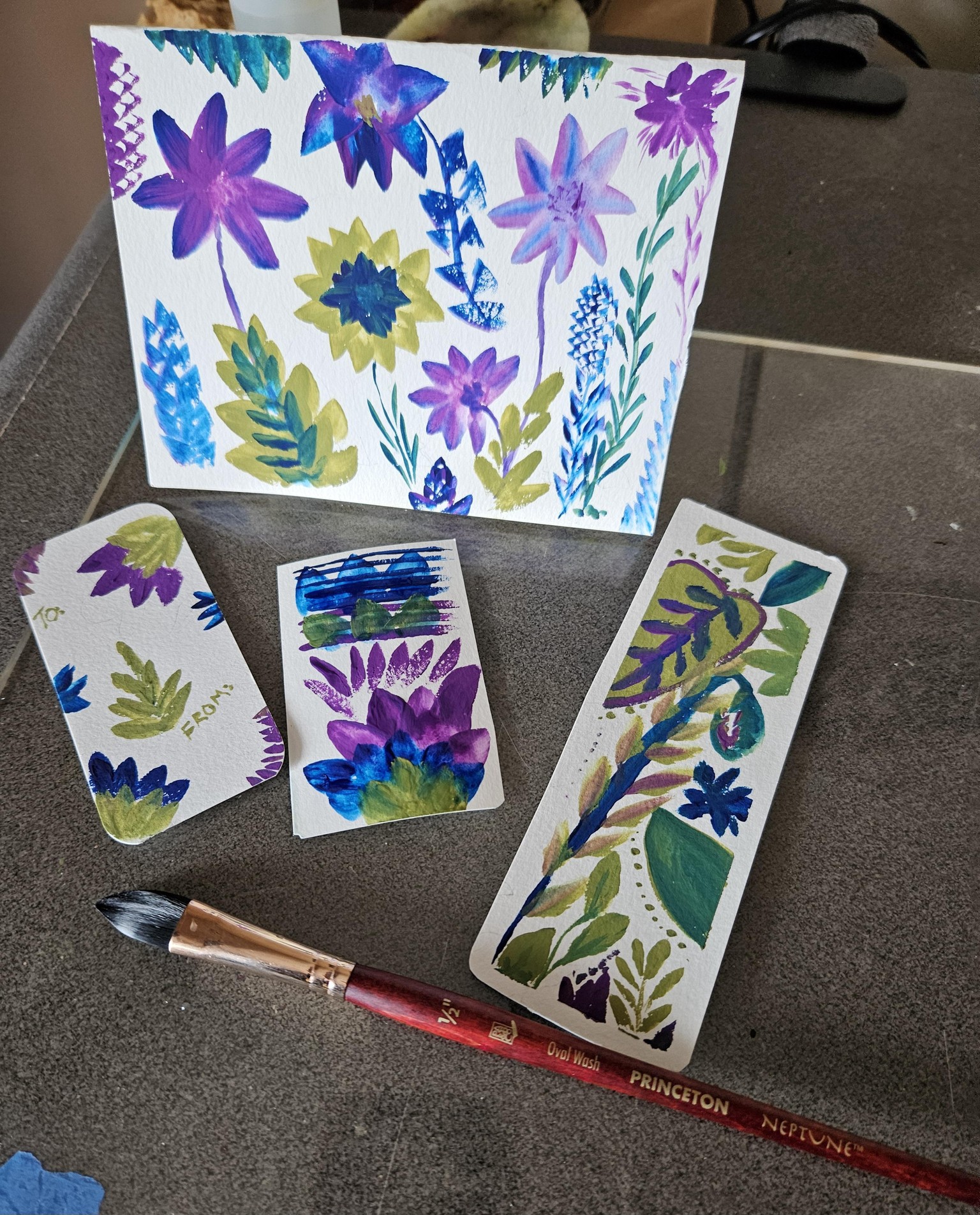 Hand painted floral gouache - image 1 - student project