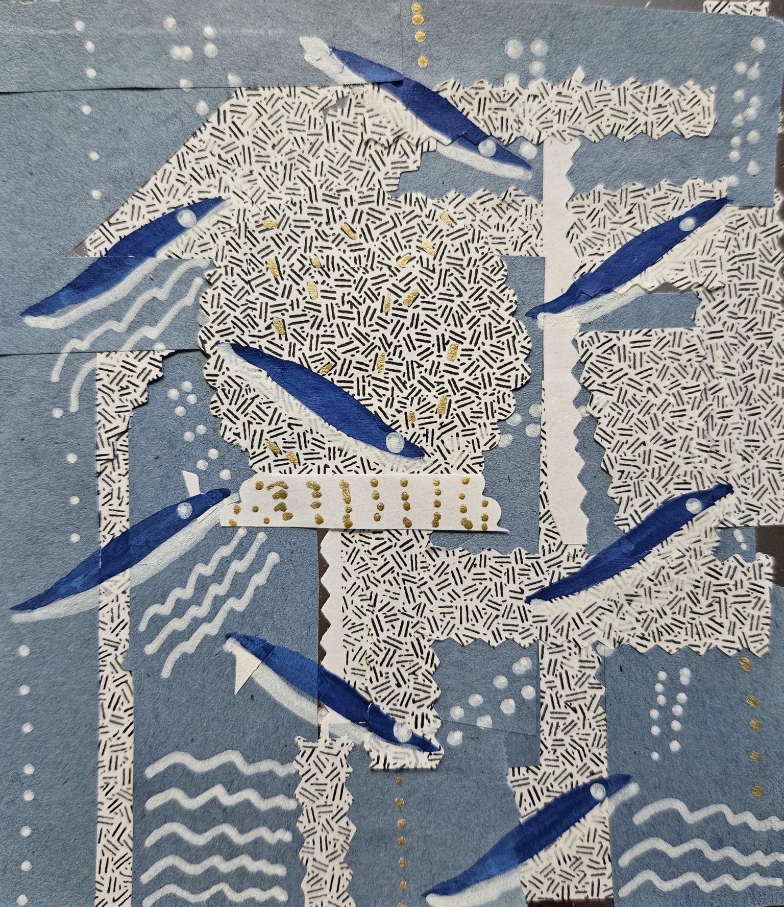 Abstract collage blue whale - image 1 - student project