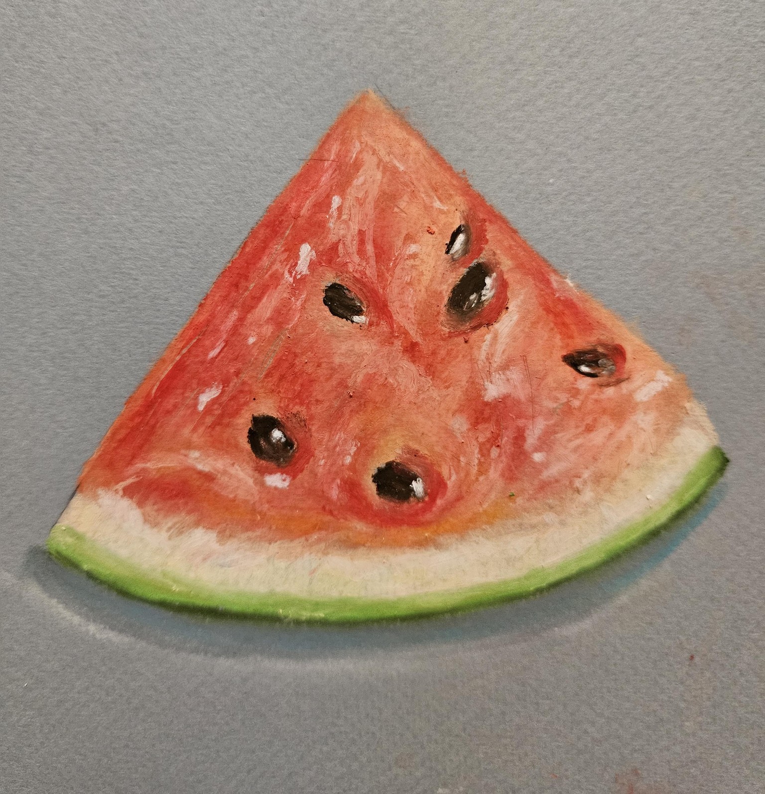Oil Pastel watermelon slice - image 1 - student project