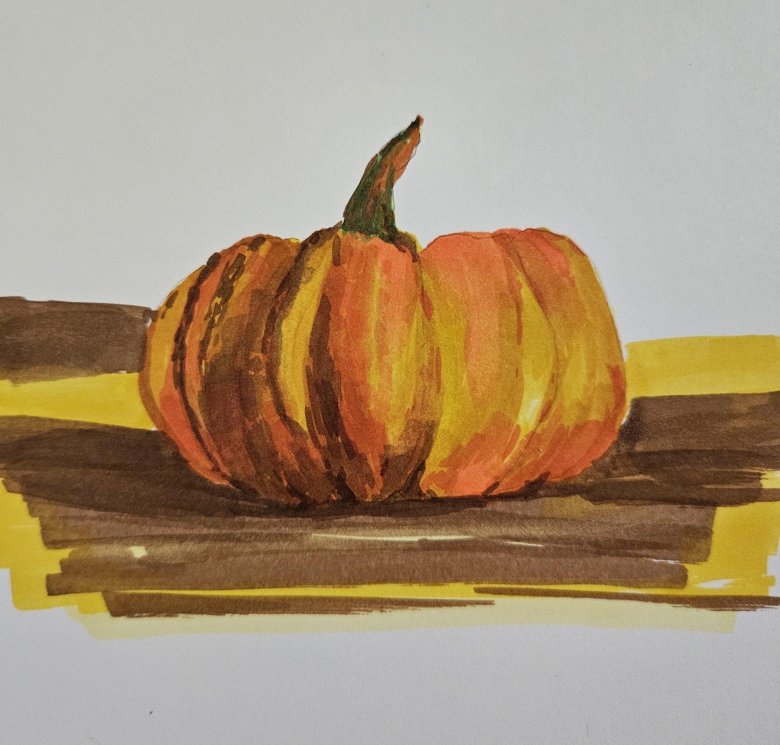 Pumpkin with alcohol markers - image 1 - student project