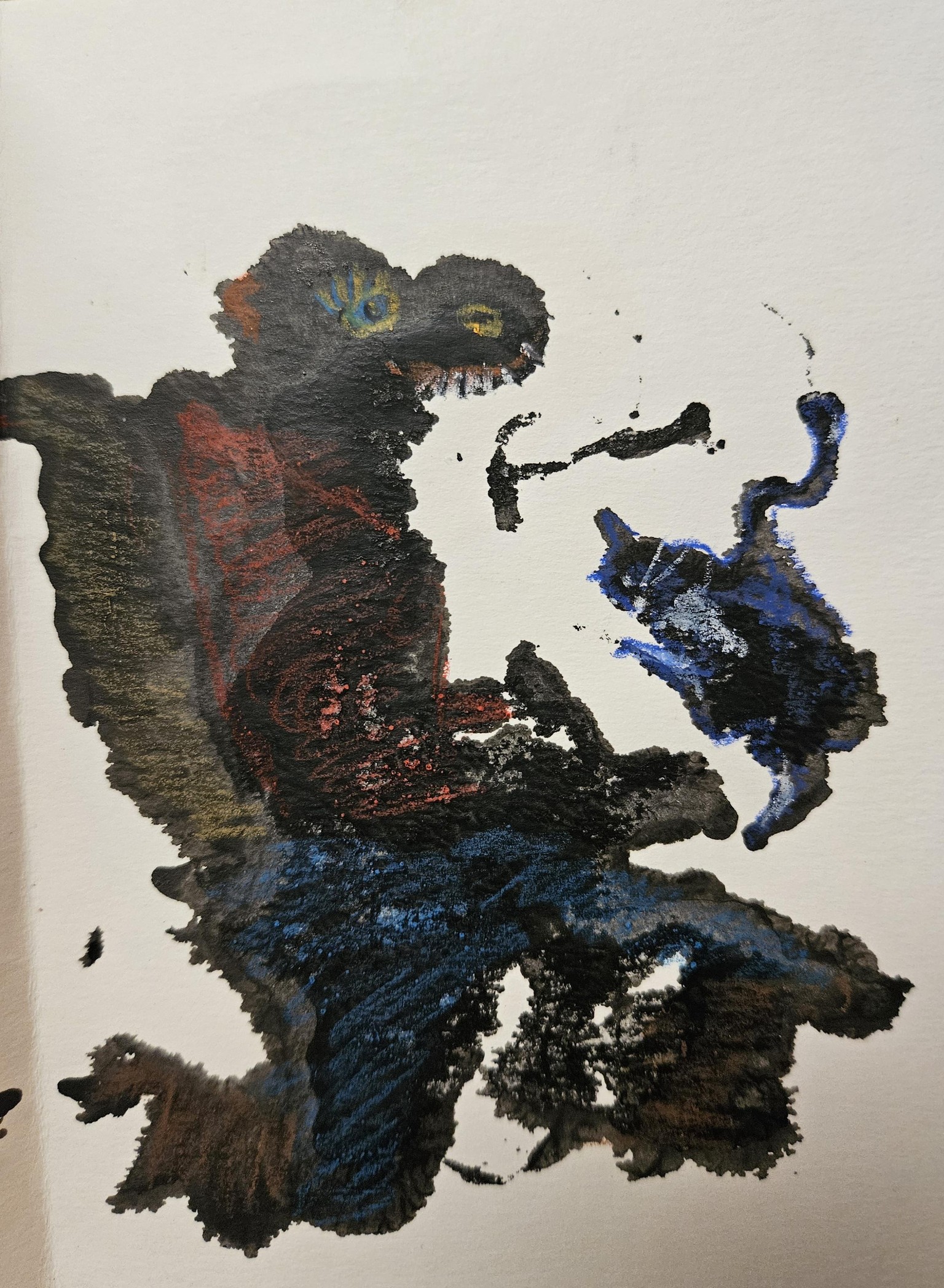 Ink blot cat chasing creatures - image 3 - student project