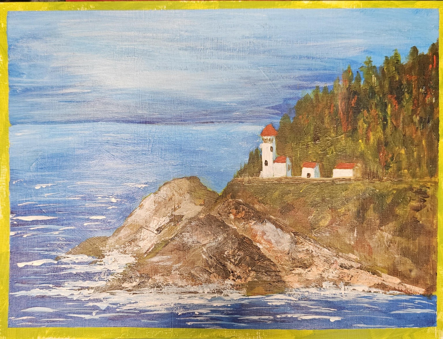 Acrylic lighthouse seascape - image 1 - student project