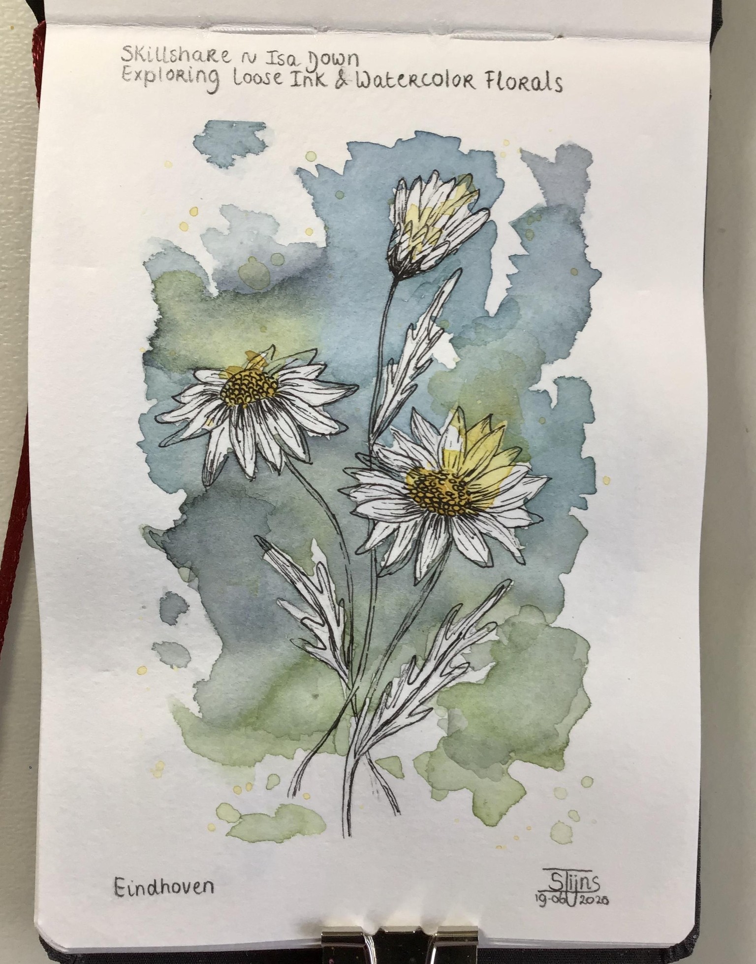 Loose watercolor and ink Flowers - image 1 - student project