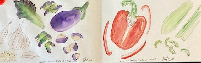Masking Fluid and Veggie Sketches - image 3 - student project