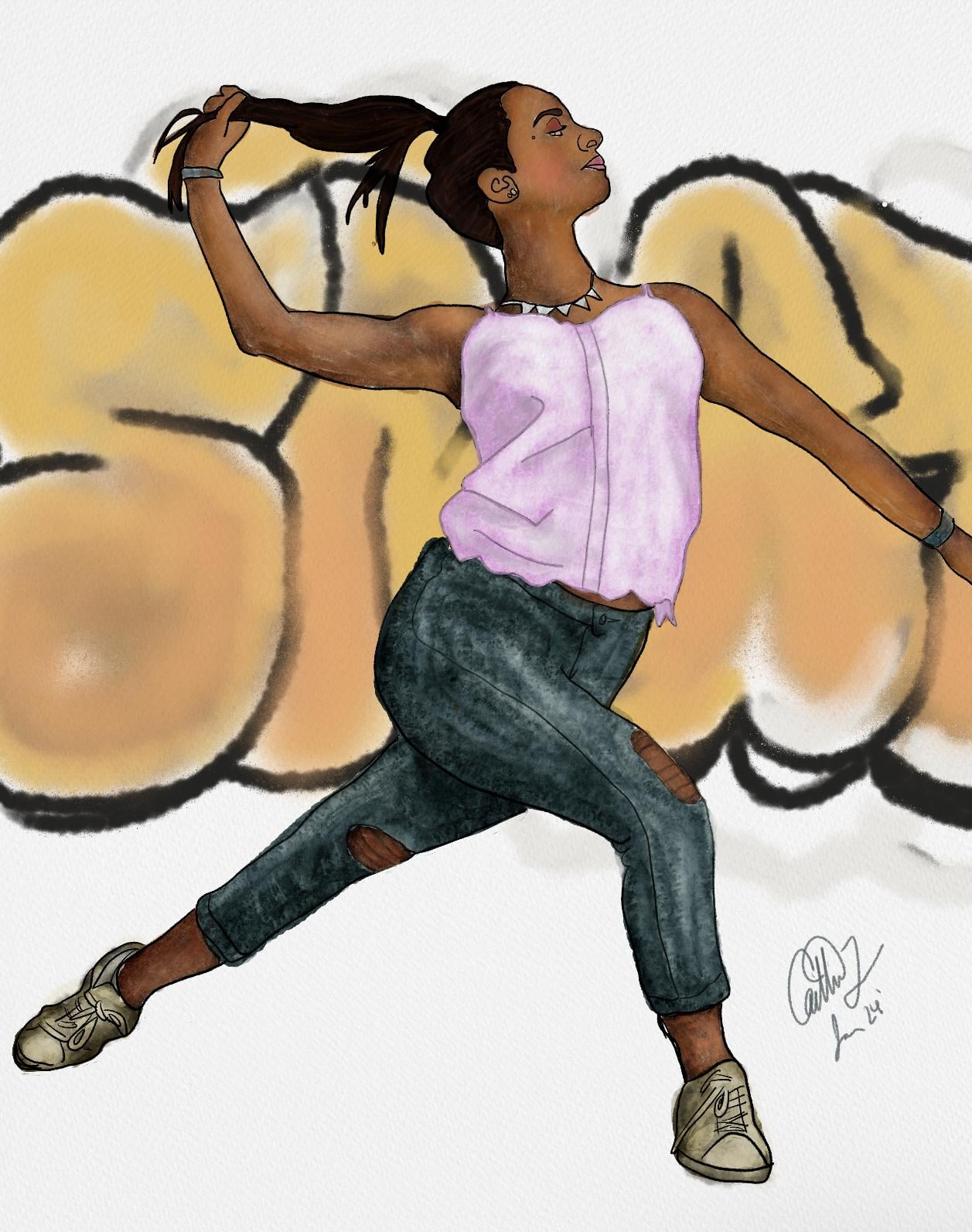 Digital watercolor figures - image 3 - student project