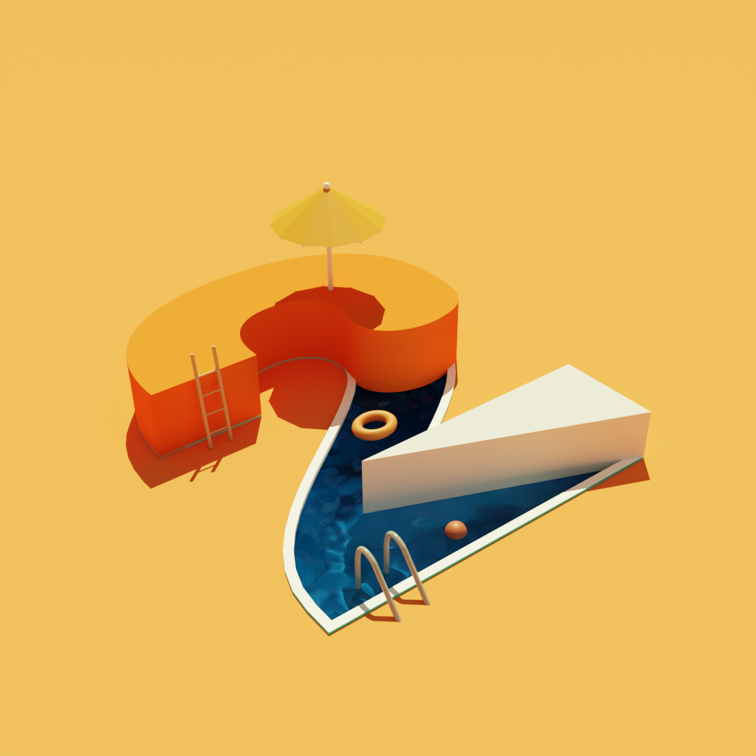Blender Beginner 01: Learn the basics by making a stylish 3D Illustration - image 3 - student project