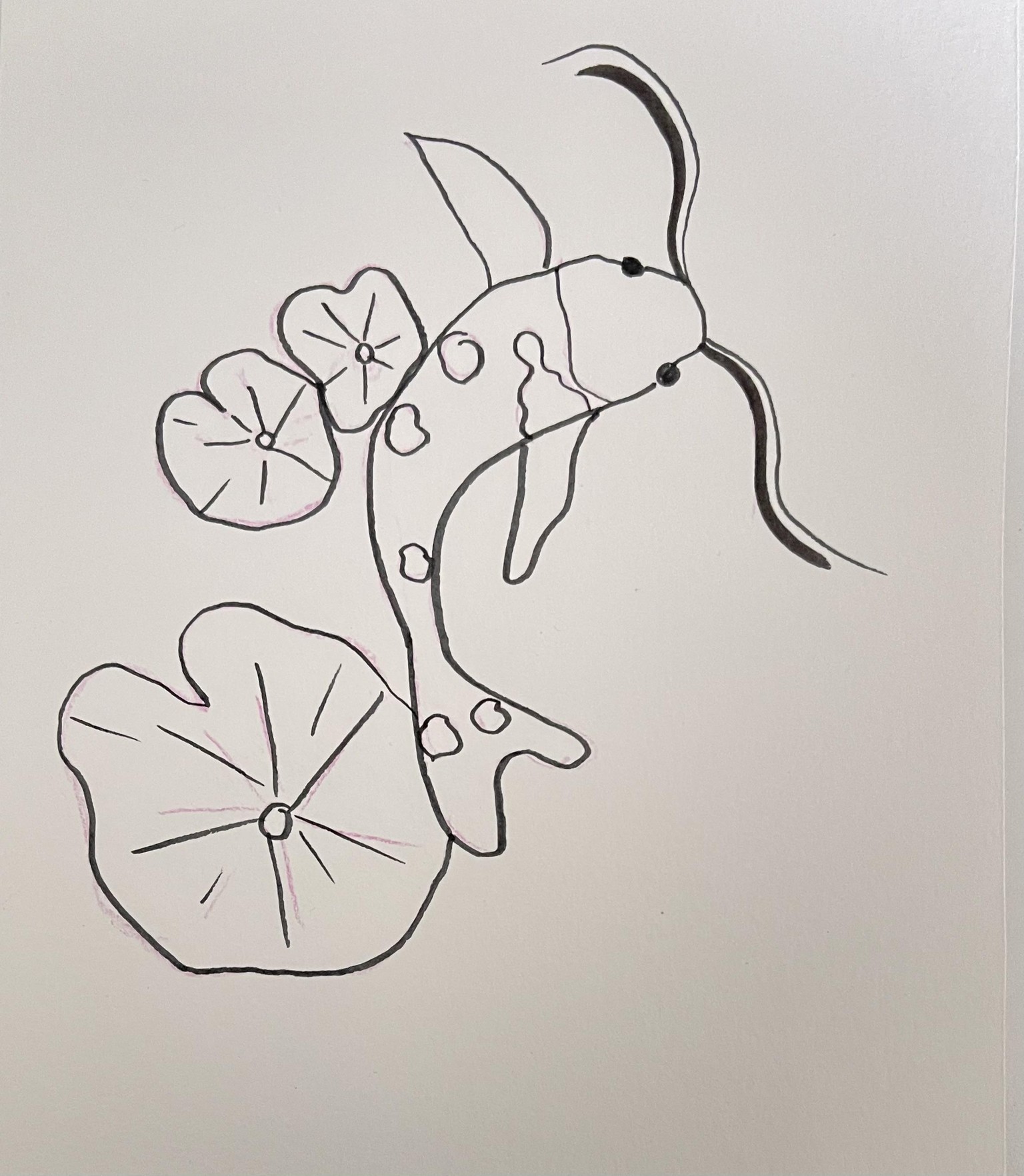 Whimsical Koi fish on watercolor - image 1 - student project