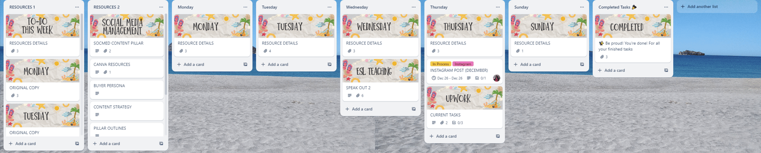 Your Daily VA Trello Board - image 1 - student project