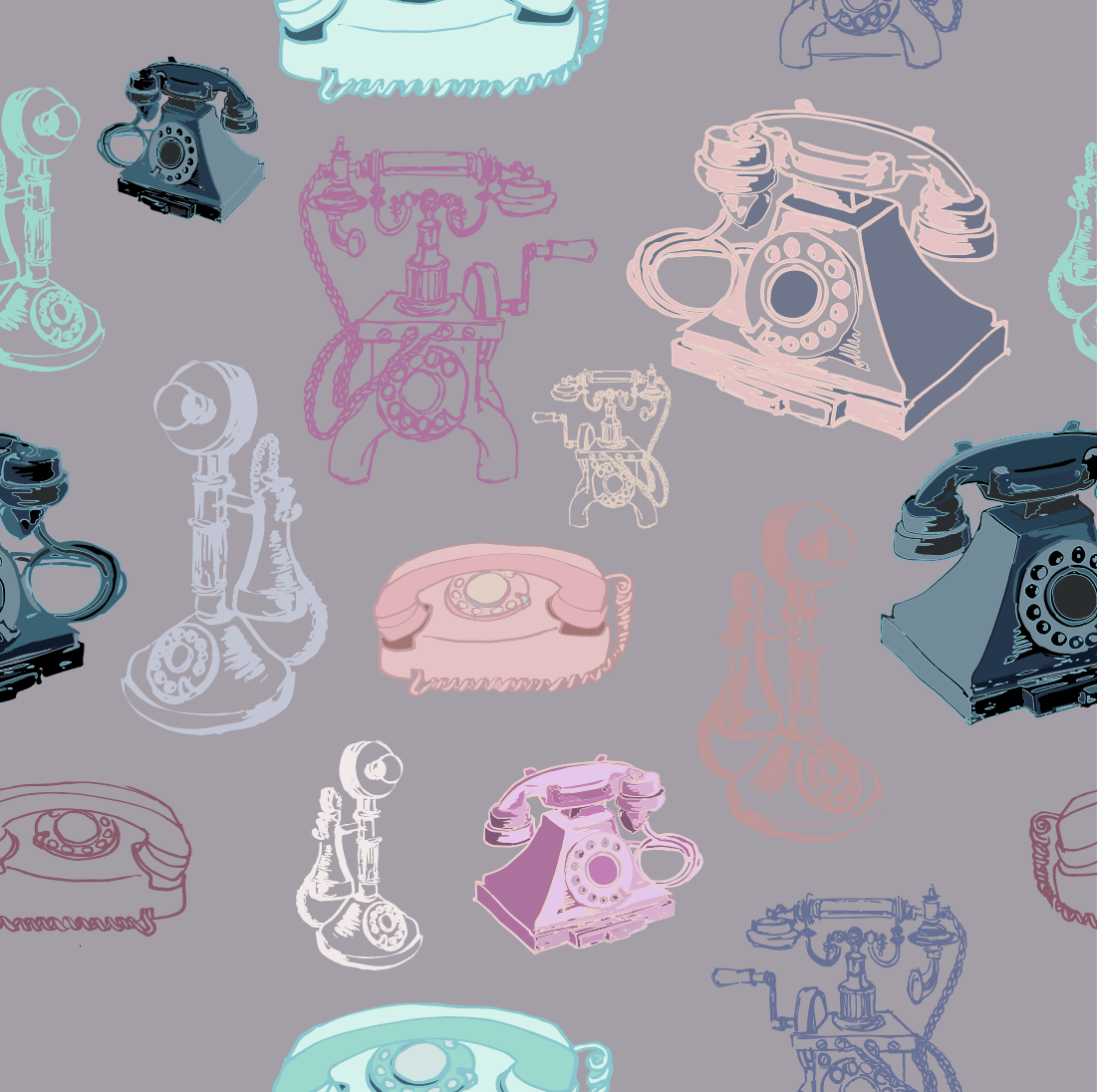 Vinatage Phone Repeat Pattern - image 1 - student project