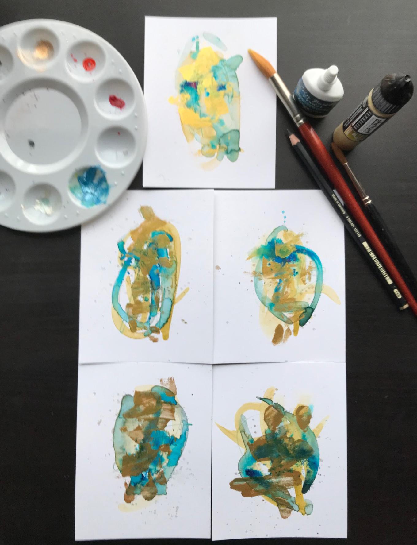 Watercolor Abstracts from small to bigger! - image 2 - student project
