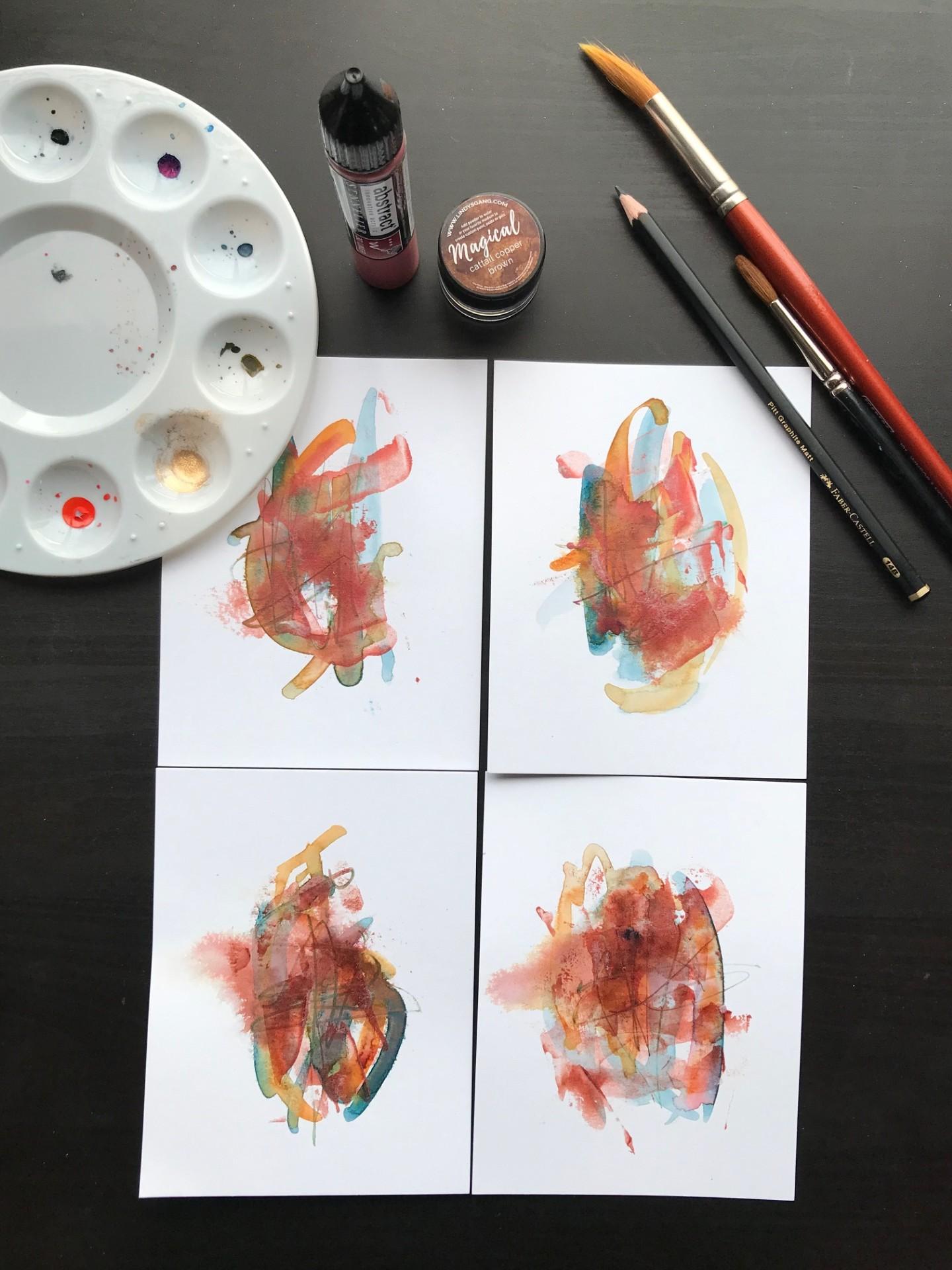 Watercolor Abstracts from small to bigger! - image 3 - student project
