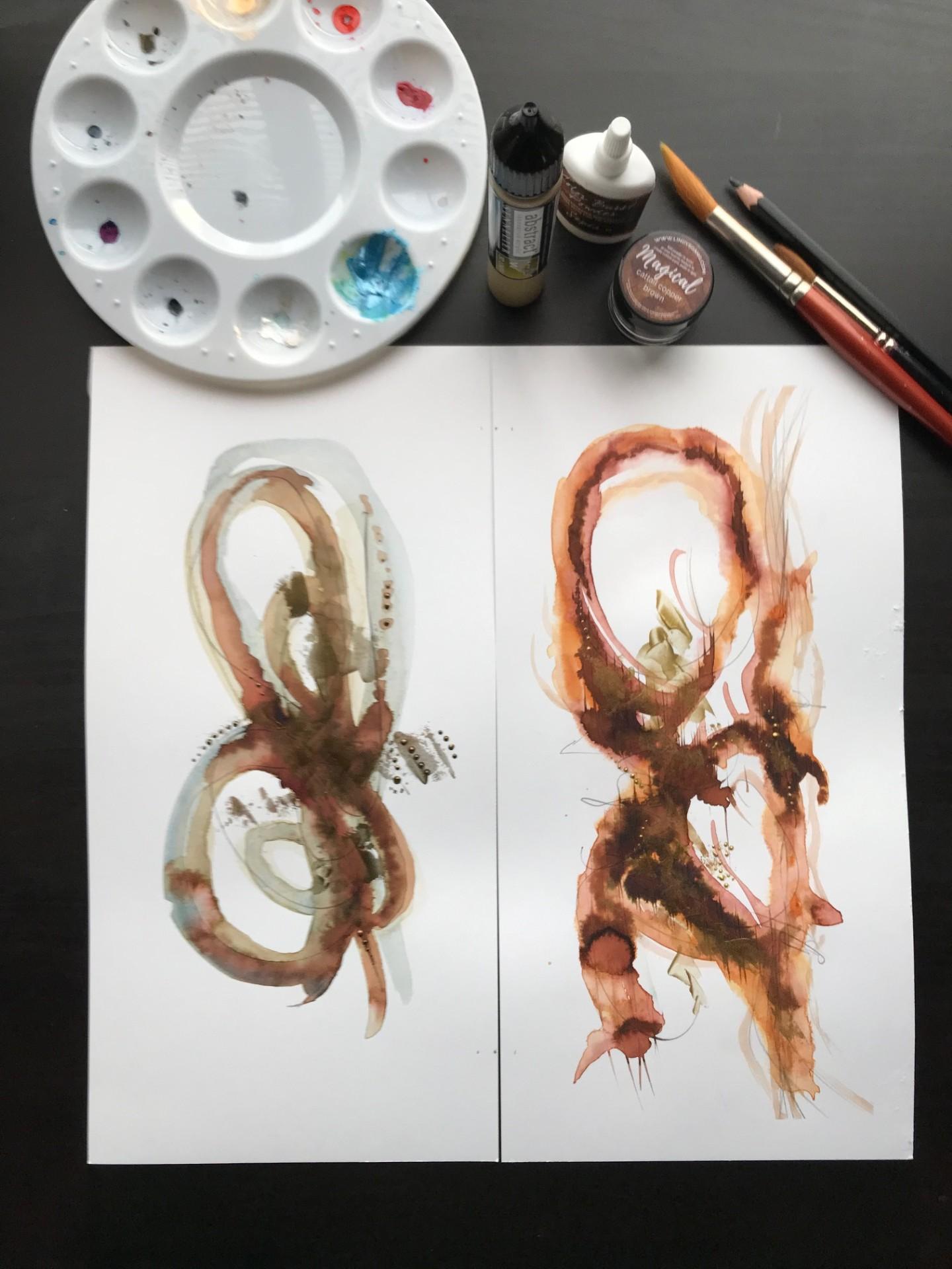Watercolor Abstracts from small to bigger! - image 5 - student project