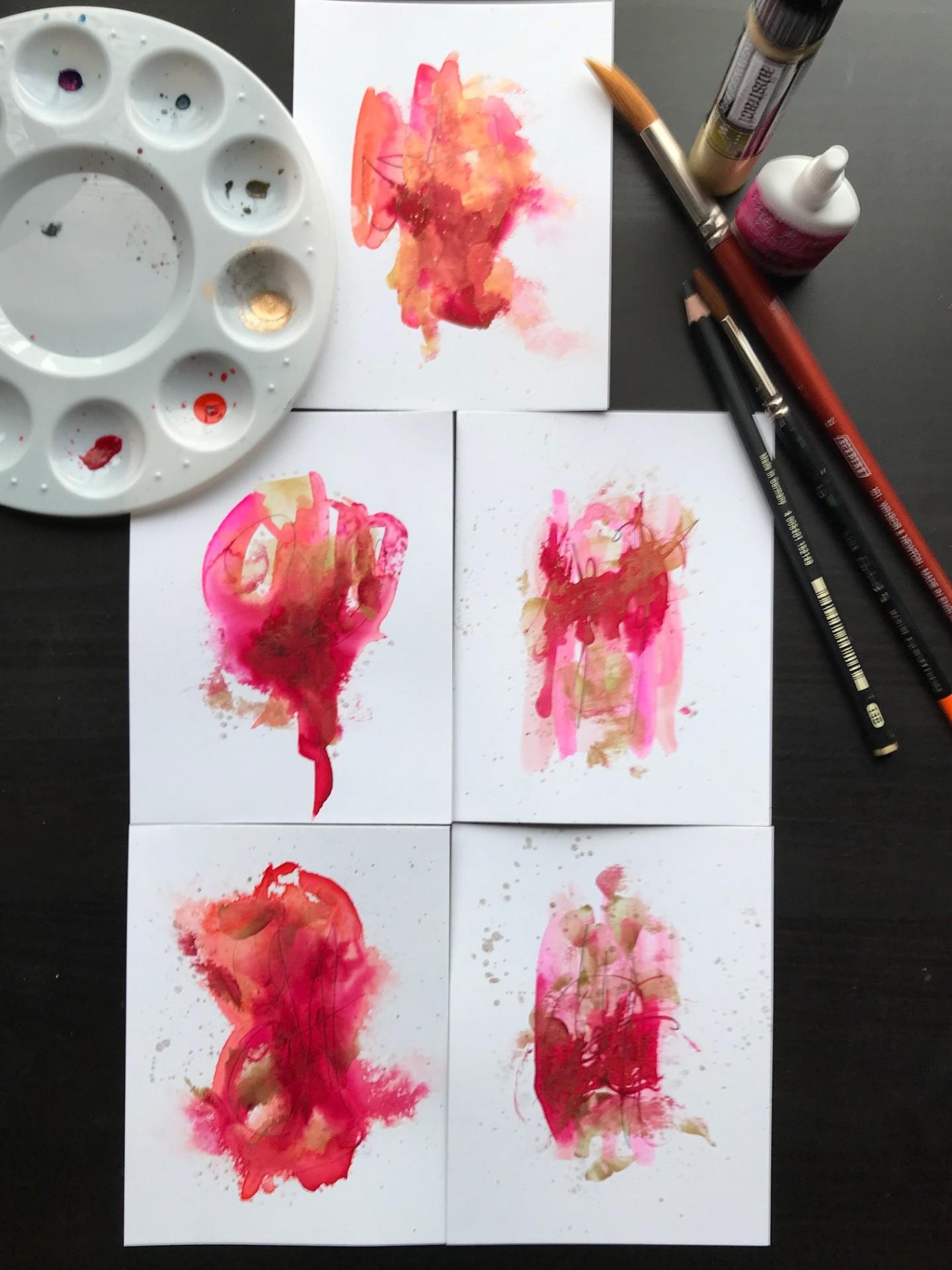 Watercolor Abstracts from small to bigger! - image 1 - student project