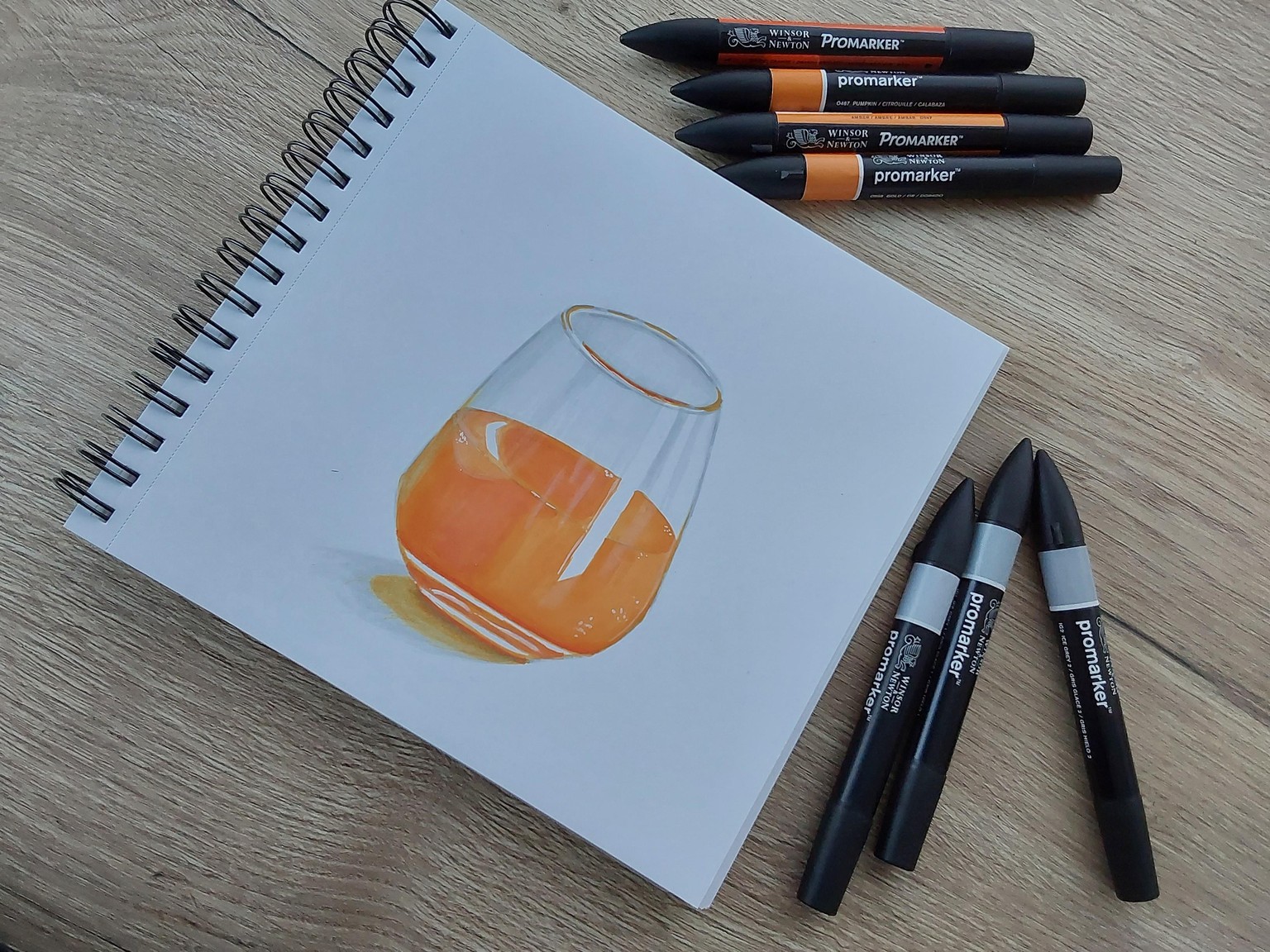Drawing textures with markers: glass and metal - image 2 - student project