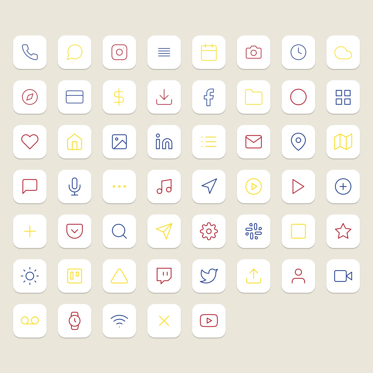 Bauhaus inspired iOS icon pack - image 1 - student project