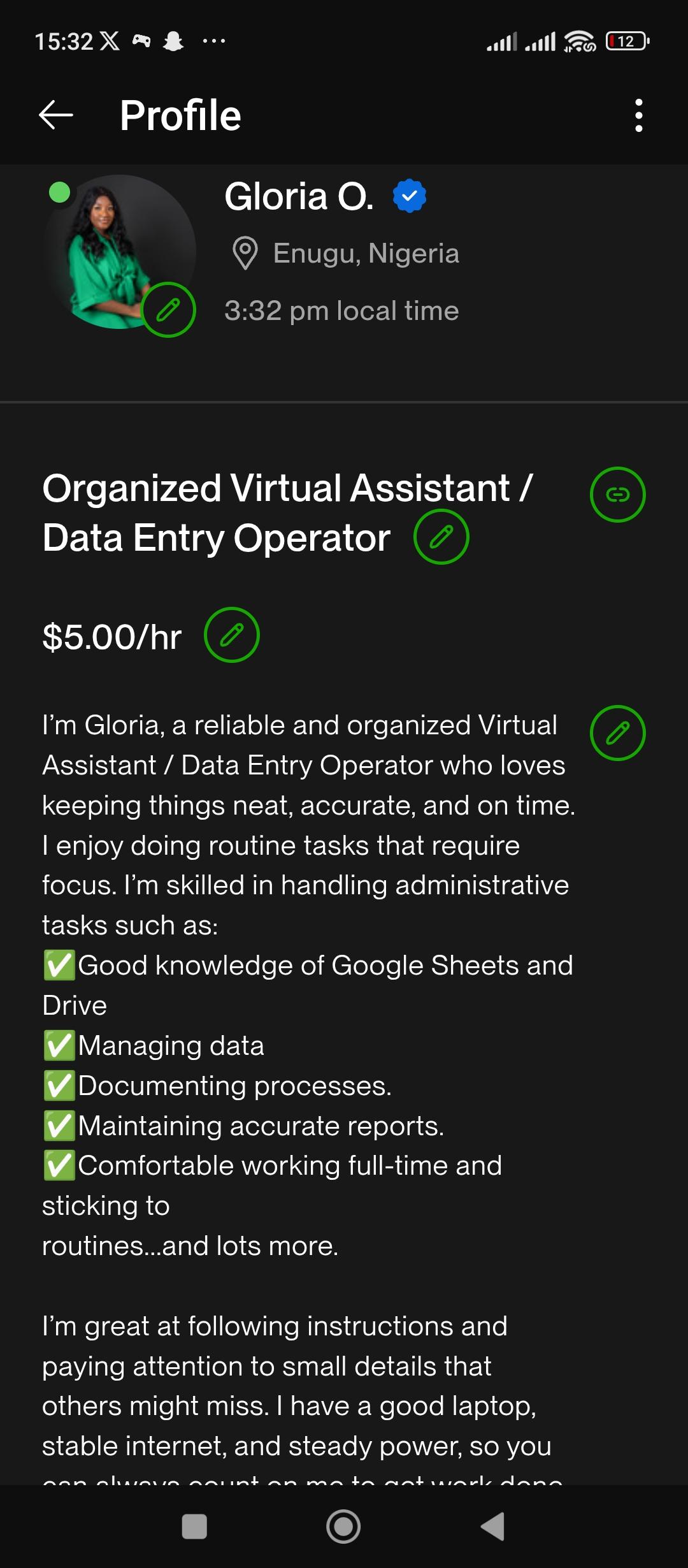 My Upwork profile - image 1 - student project