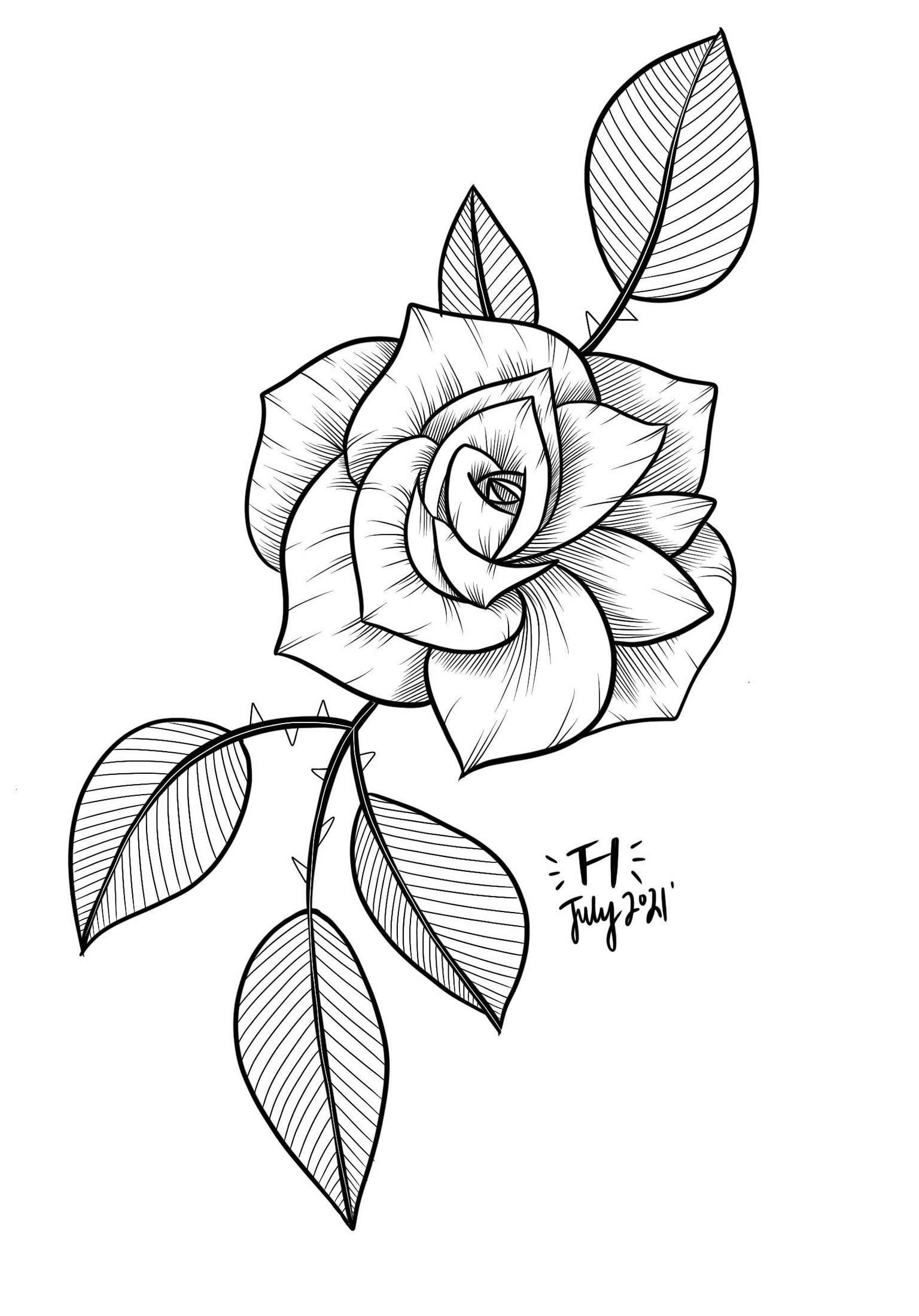 Line-work Rose - image 1 - student project