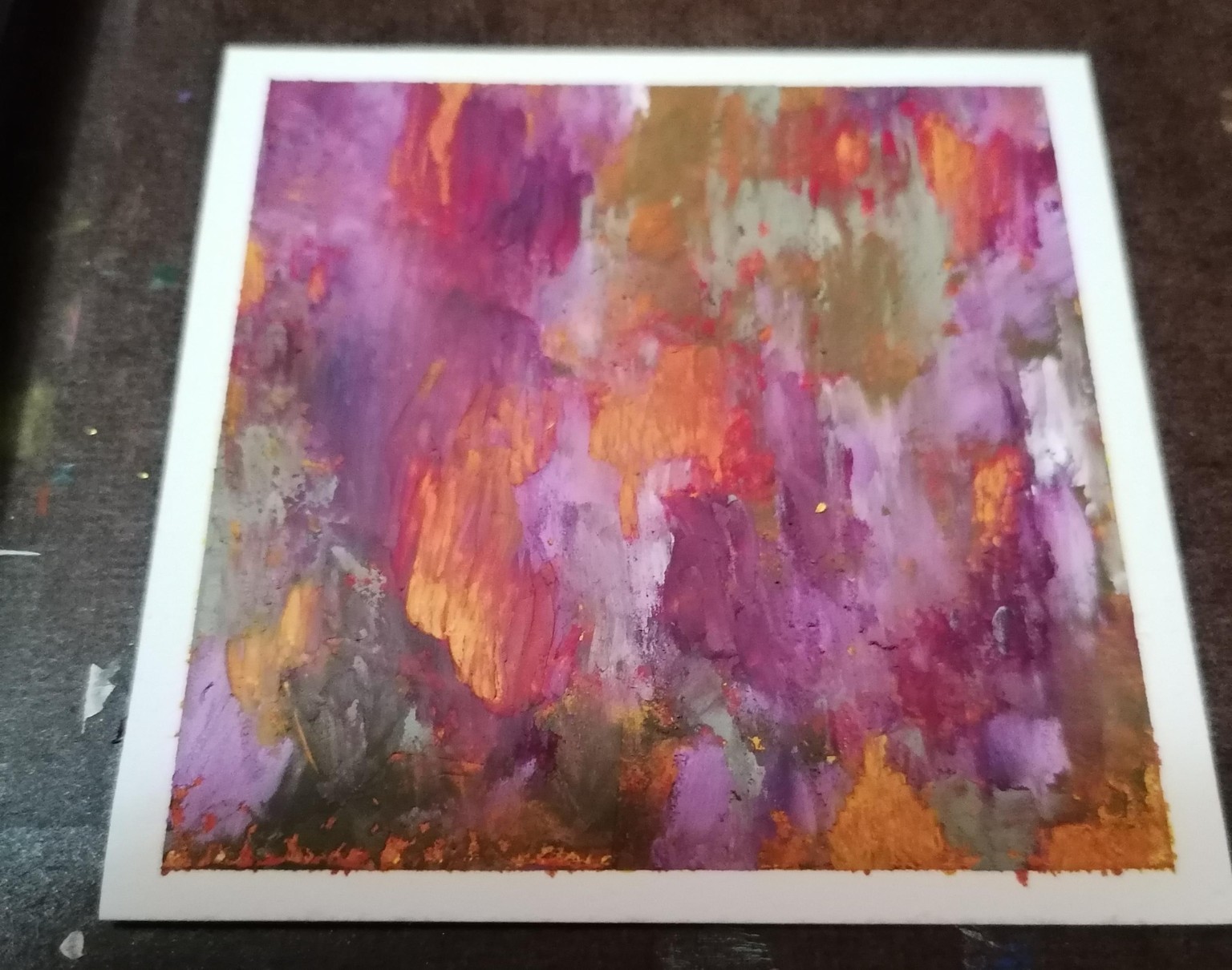 William Morris inspired mini oil and cold wax - image 1 - student project