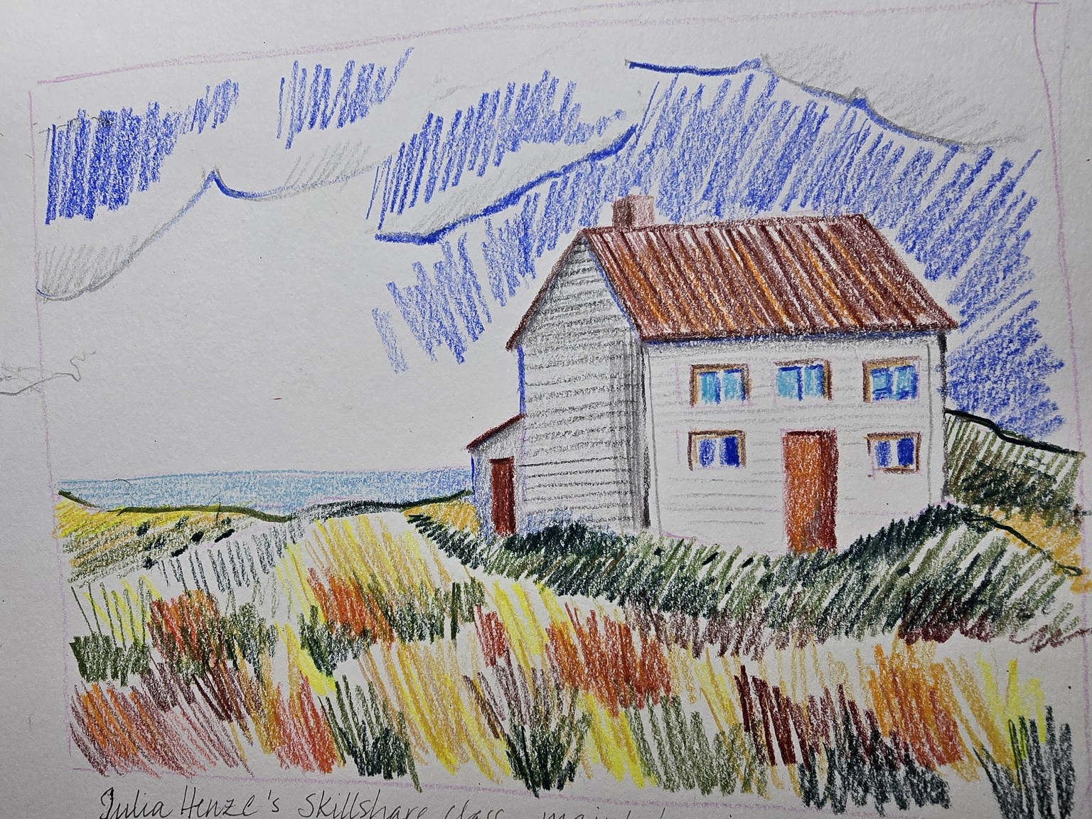 Sketching with colored pencils - image 1 - student project