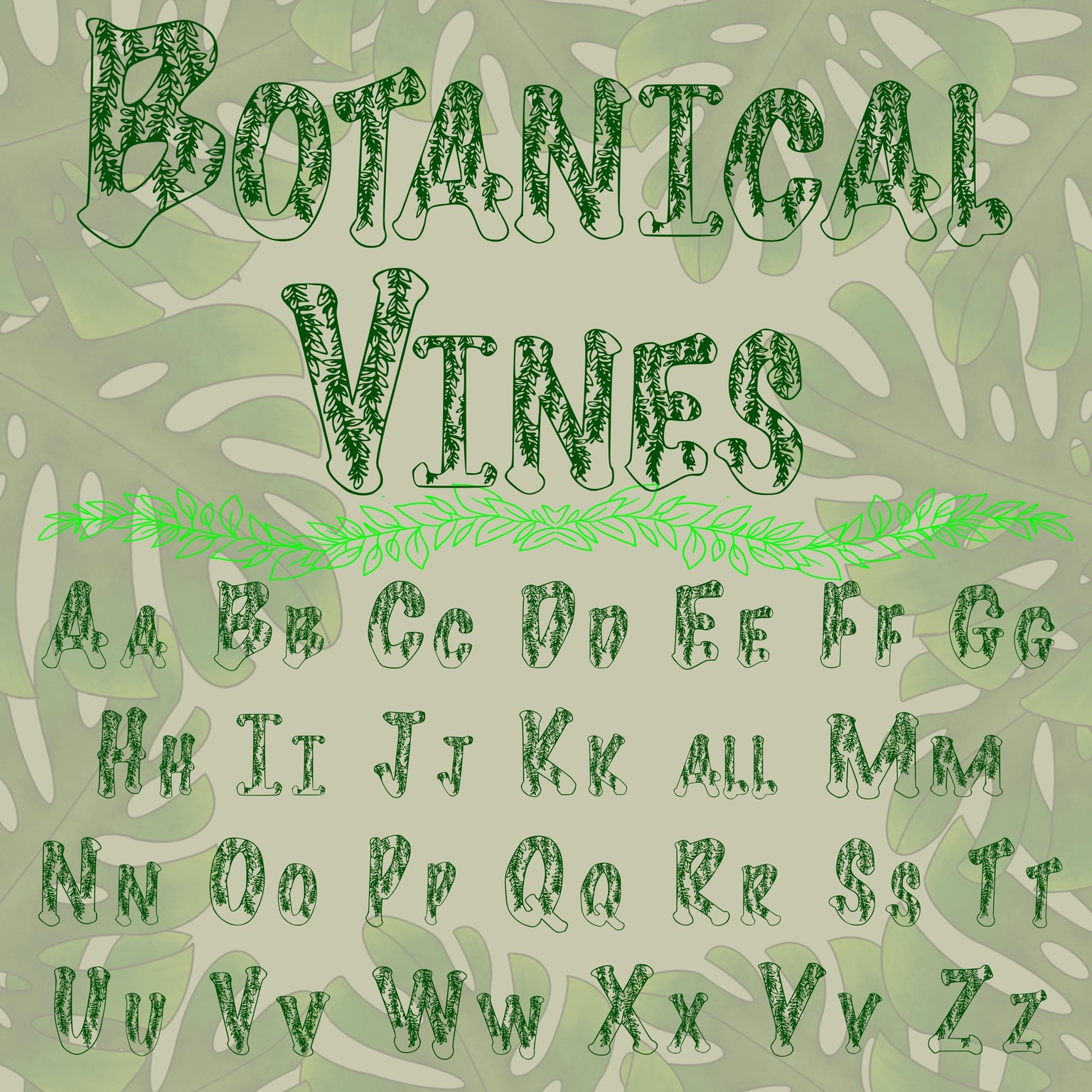 Botanical vines font - image 1 - student project