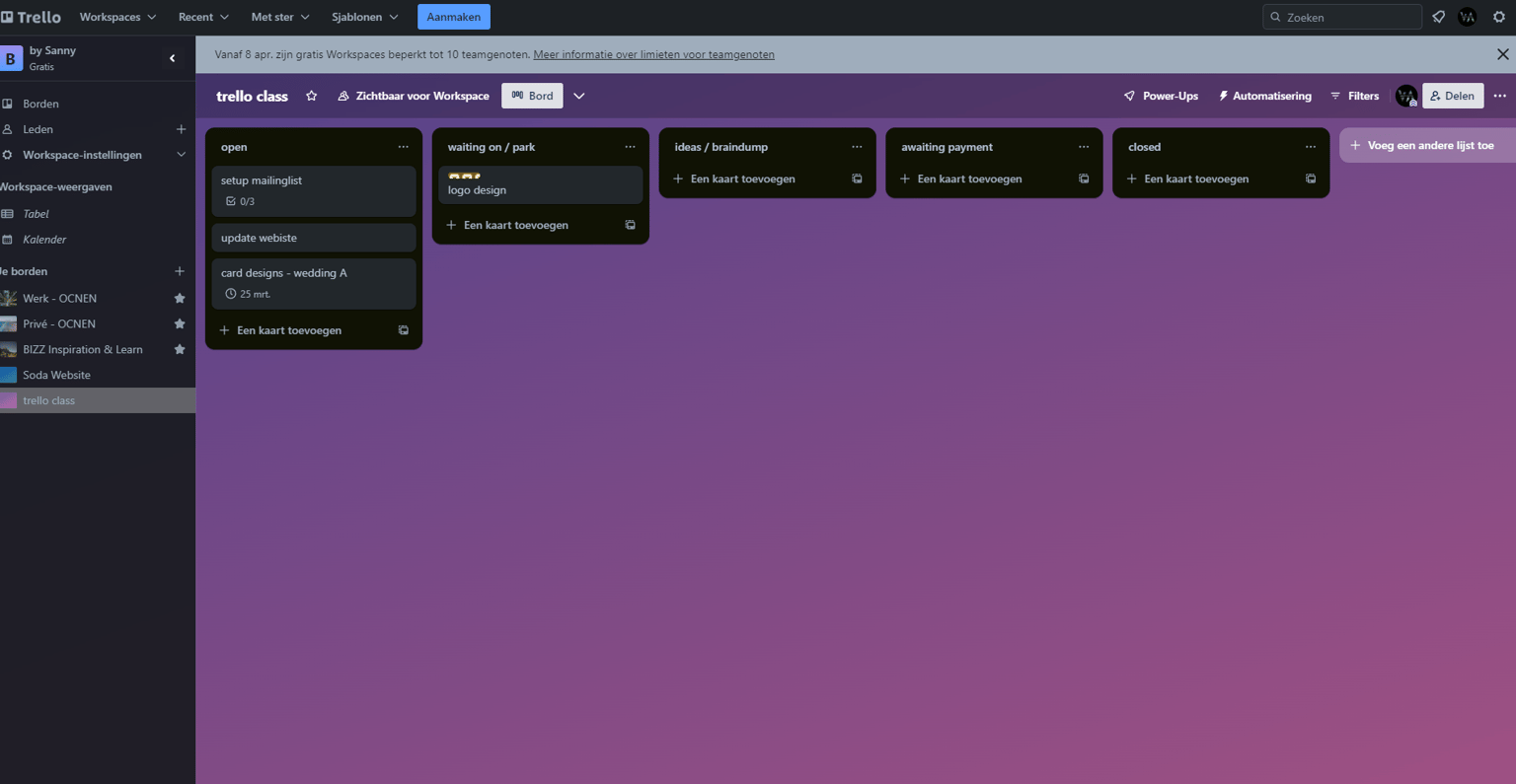 Trello class V01 - image 1 - student project
