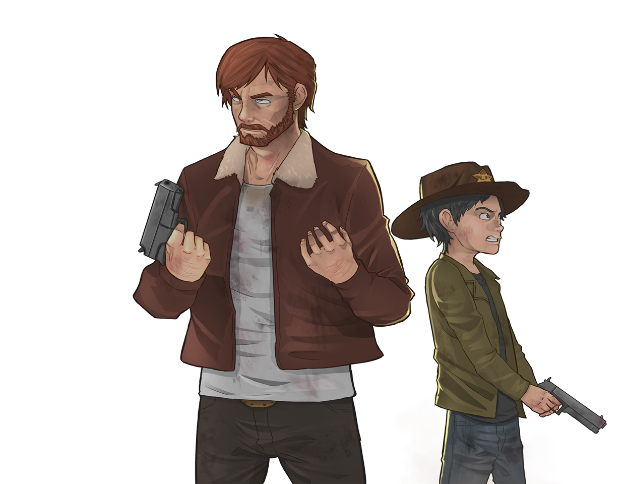 Rick and carl fanart from twd comics - image 1 - student project