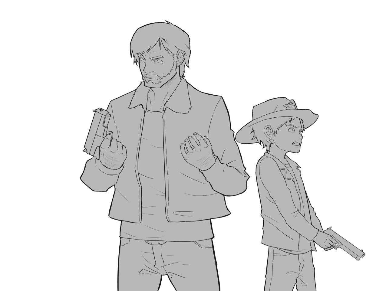 Rick and carl fanart from twd comics - image 2 - student project