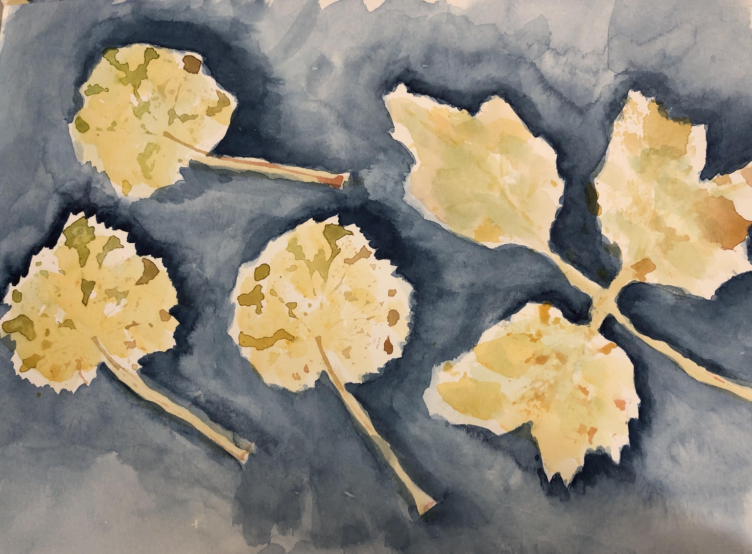 Negative Leaf Painting - image 1 - student project