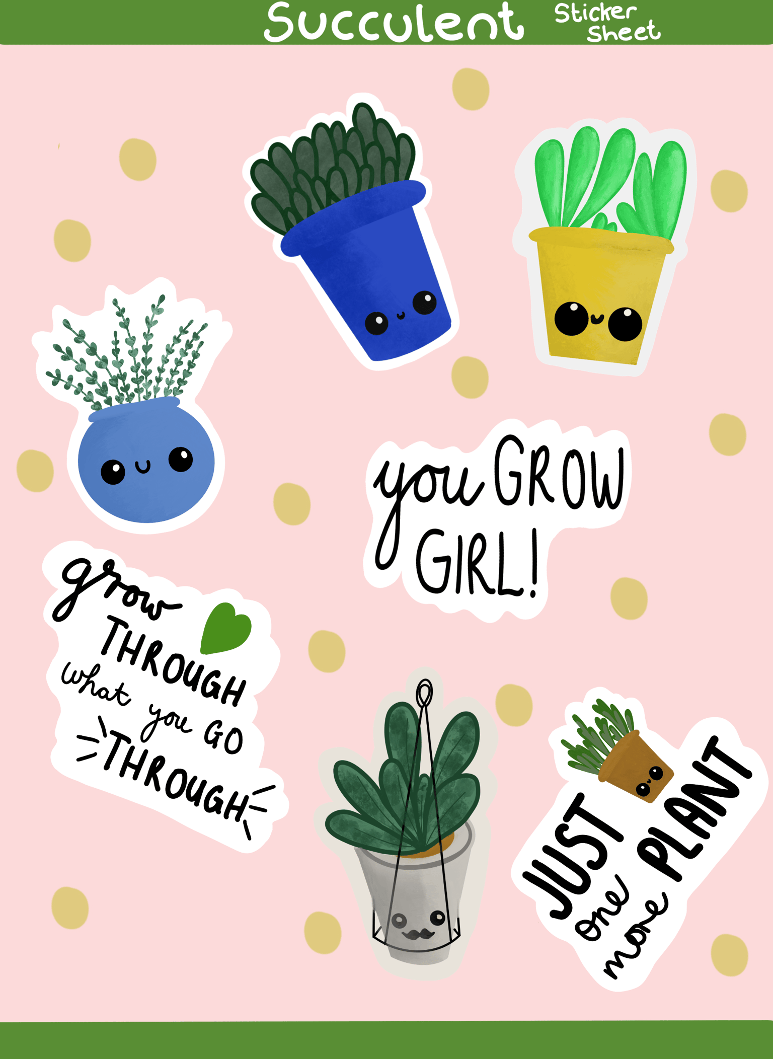 Succulent stickers sheet - image 1 - student project