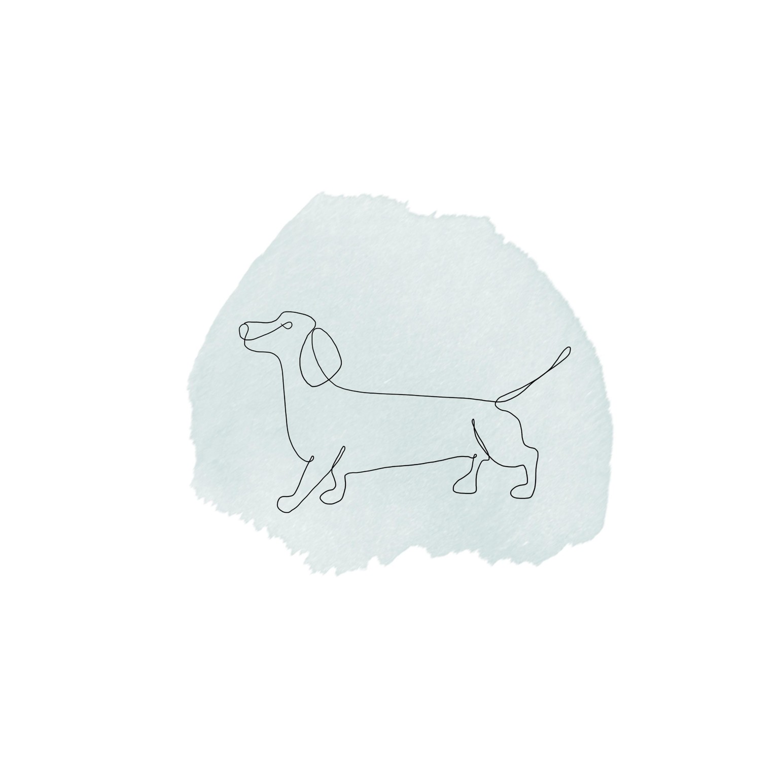 One line Dachsund with watercolour - image 3 - student project