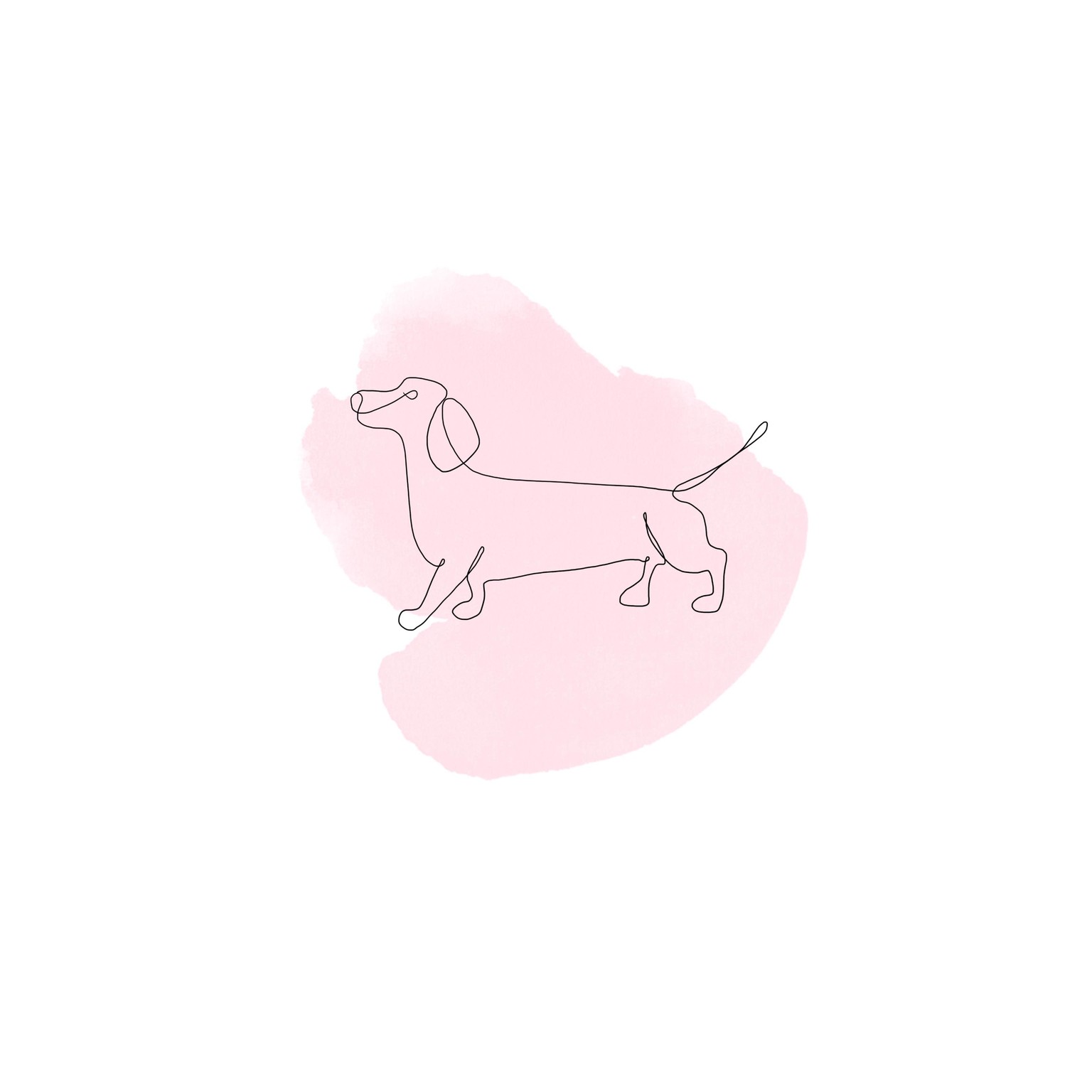 One line Dachsund with watercolour - image 1 - student project