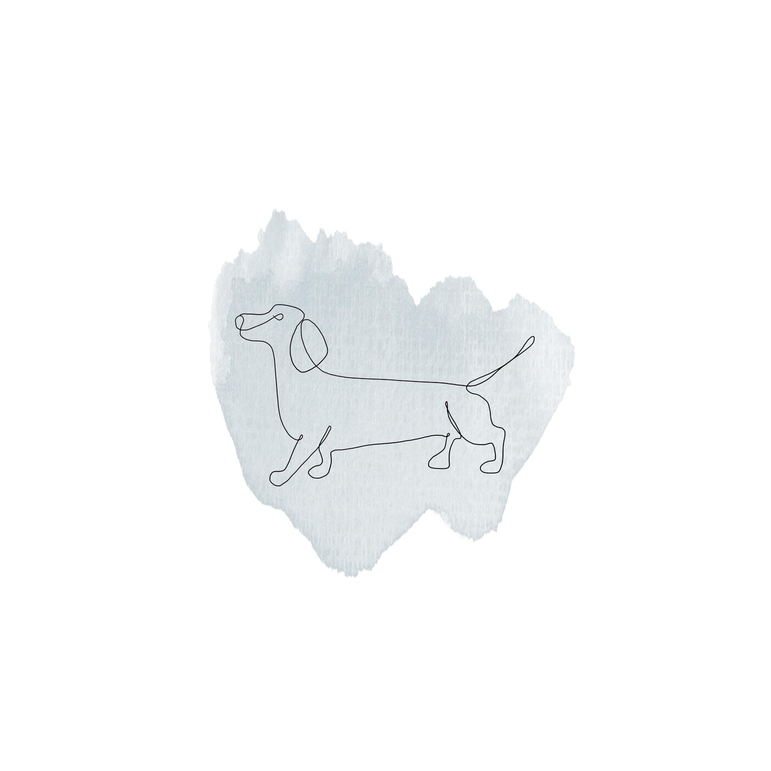 One line Dachsund with watercolour - image 2 - student project
