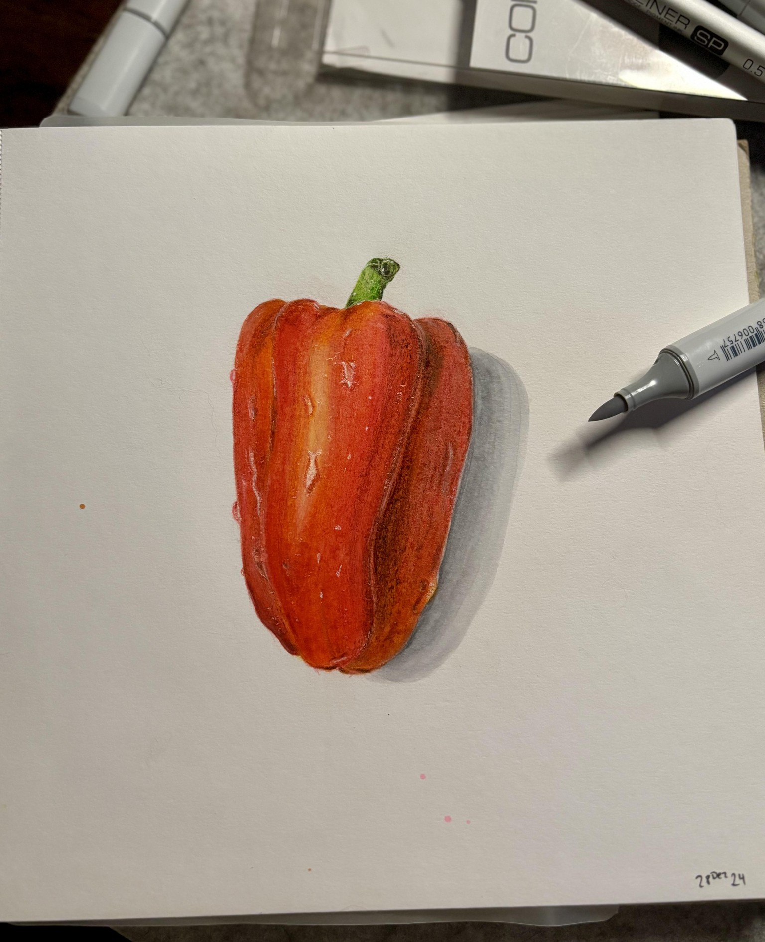 Realism with Colored Pencils-Basics Bell Pepper - image 1 - student project