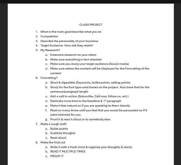 My checklist - image 1 - student project
